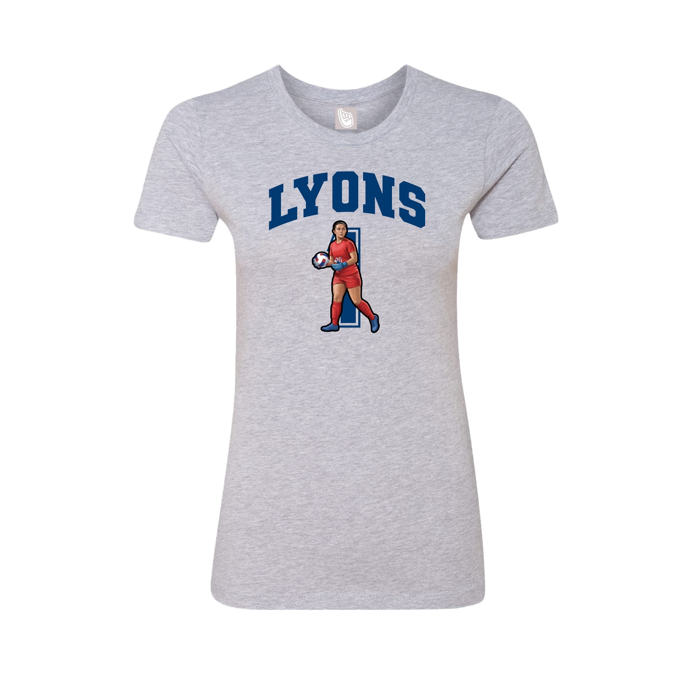 Fitted Women's Tee — Number in Grey