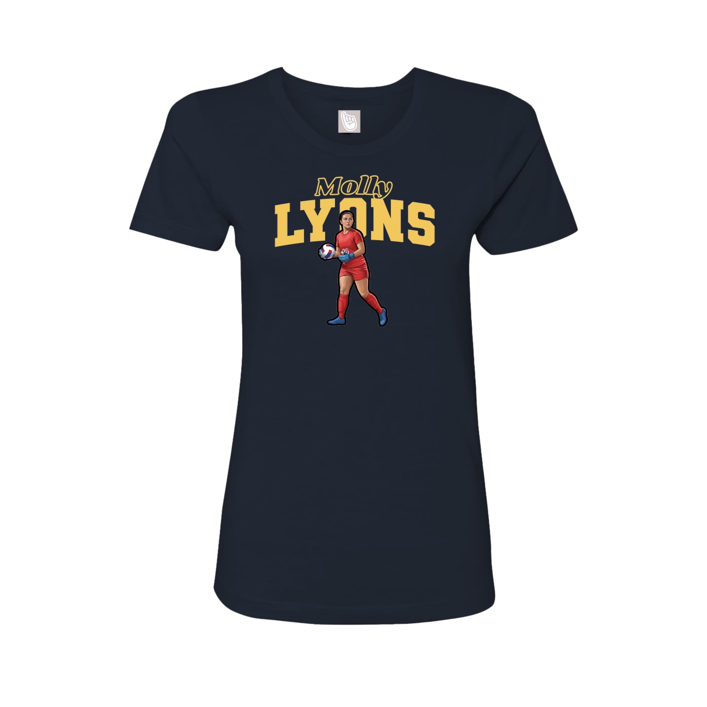 Fitted Women's Tee — Name Arch in Navy