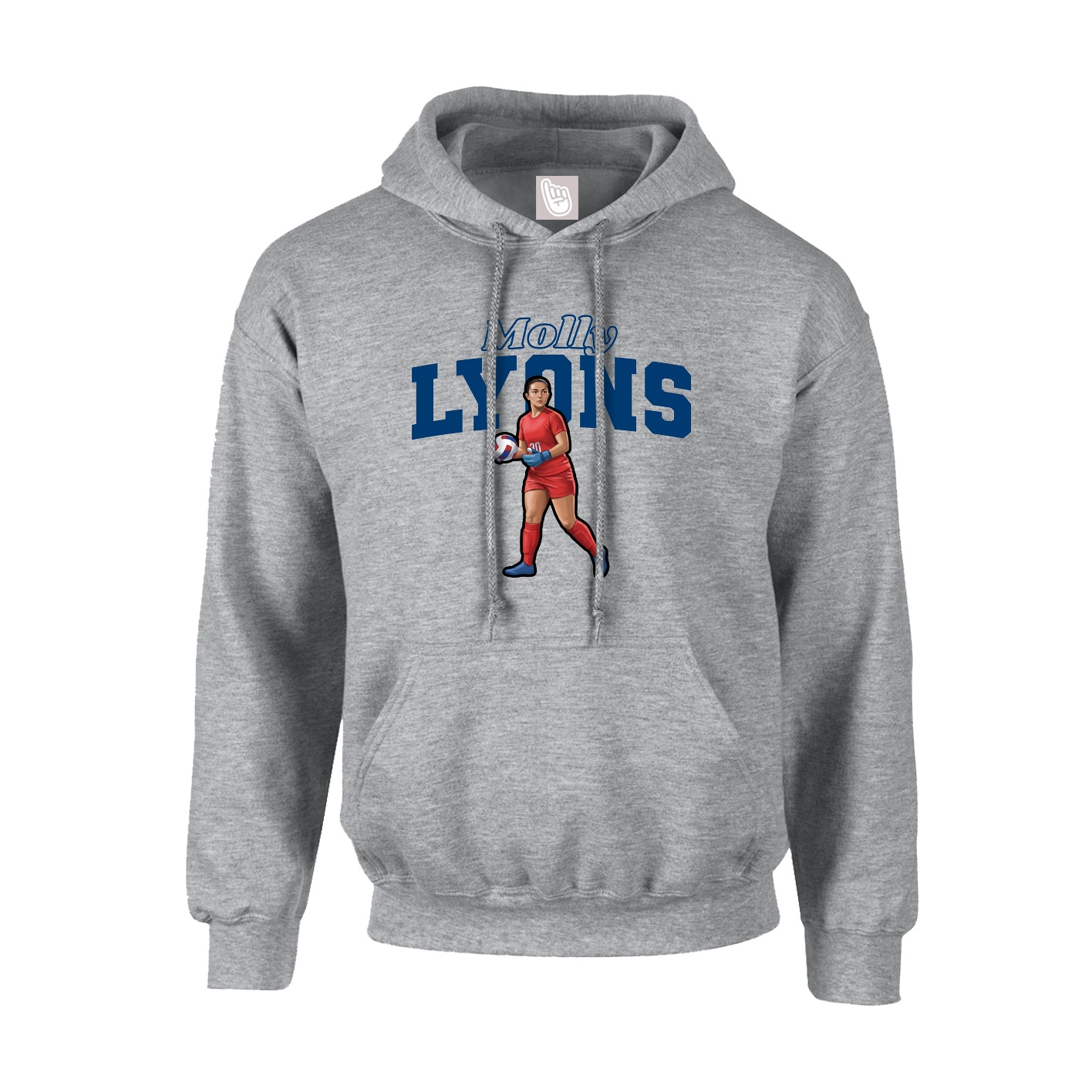 Hoodie — Name Arch in Grey