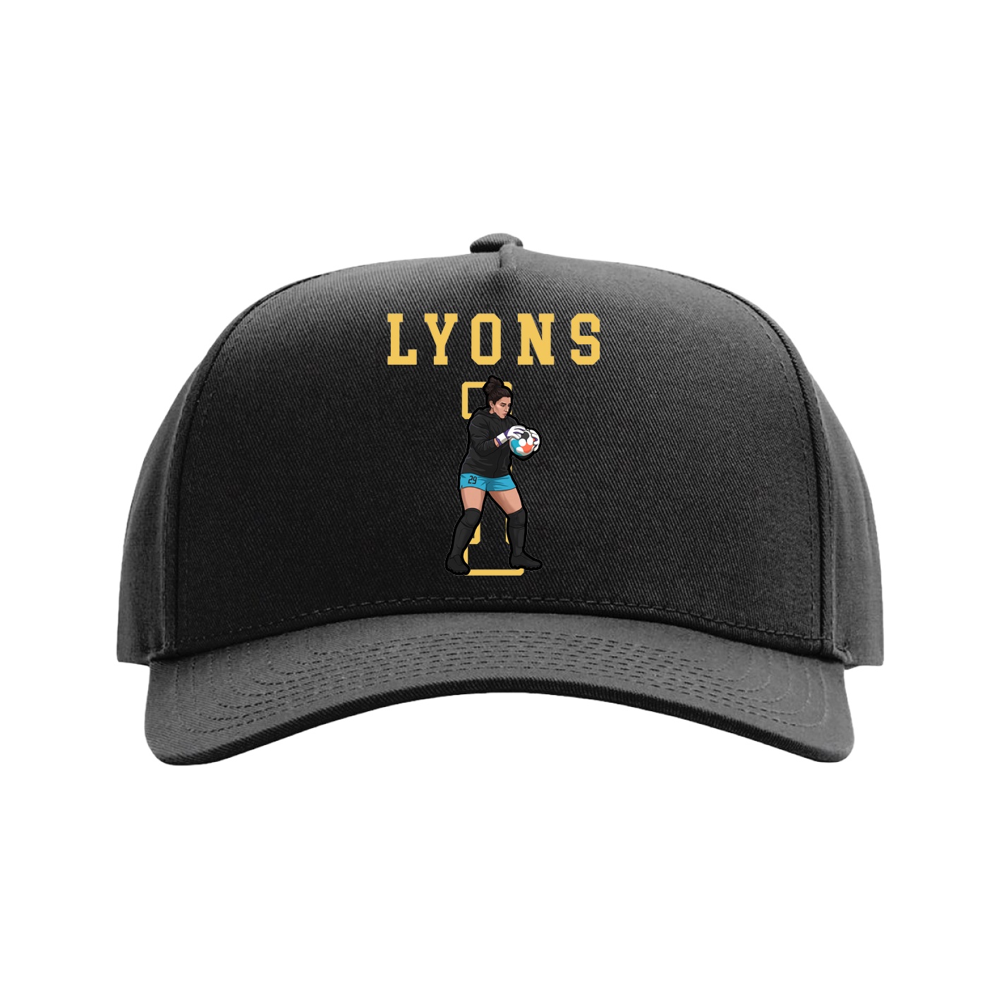 Full Fabric Five-Panel Champ Cap — Shirsey in Black