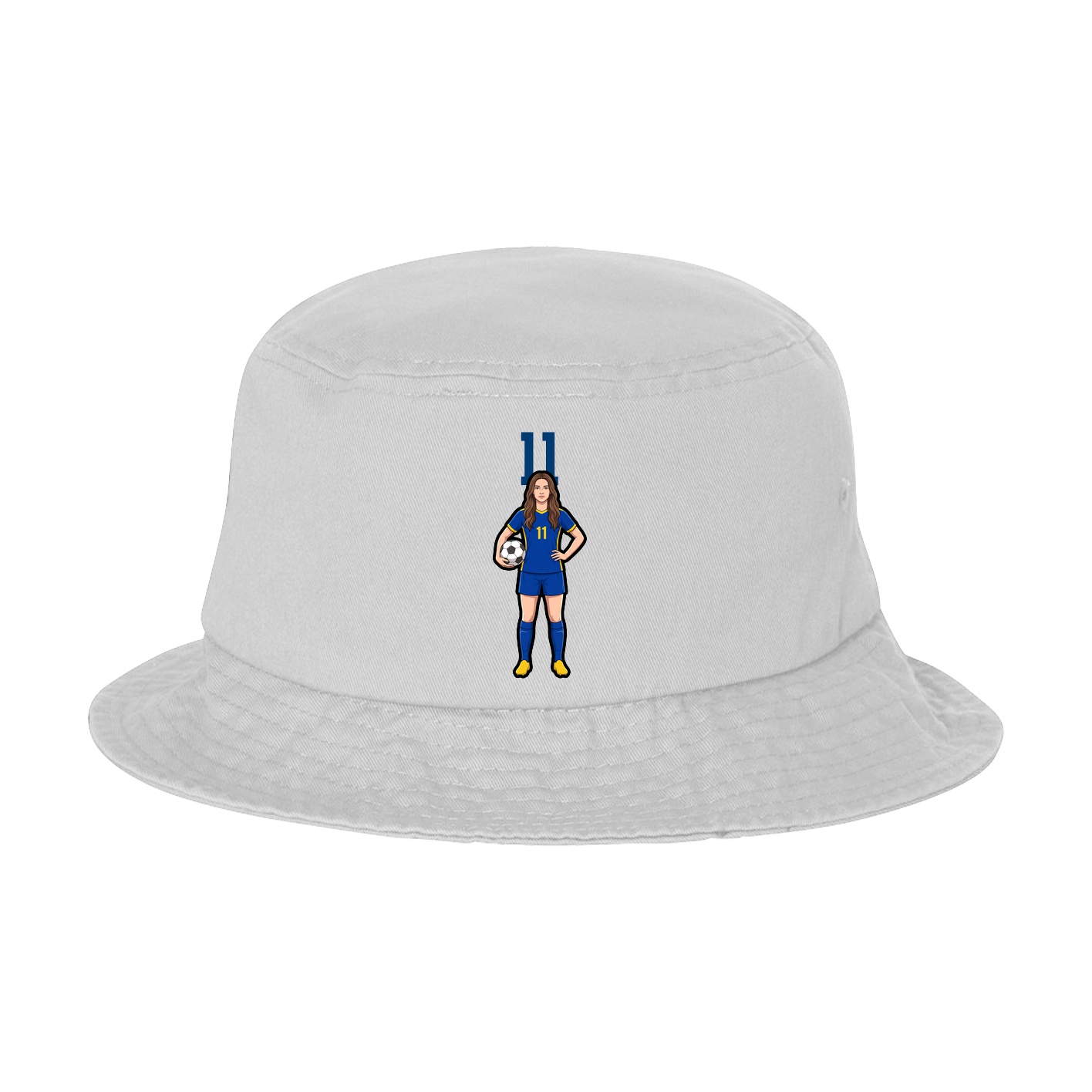 Bucket Cap — Number Top in White