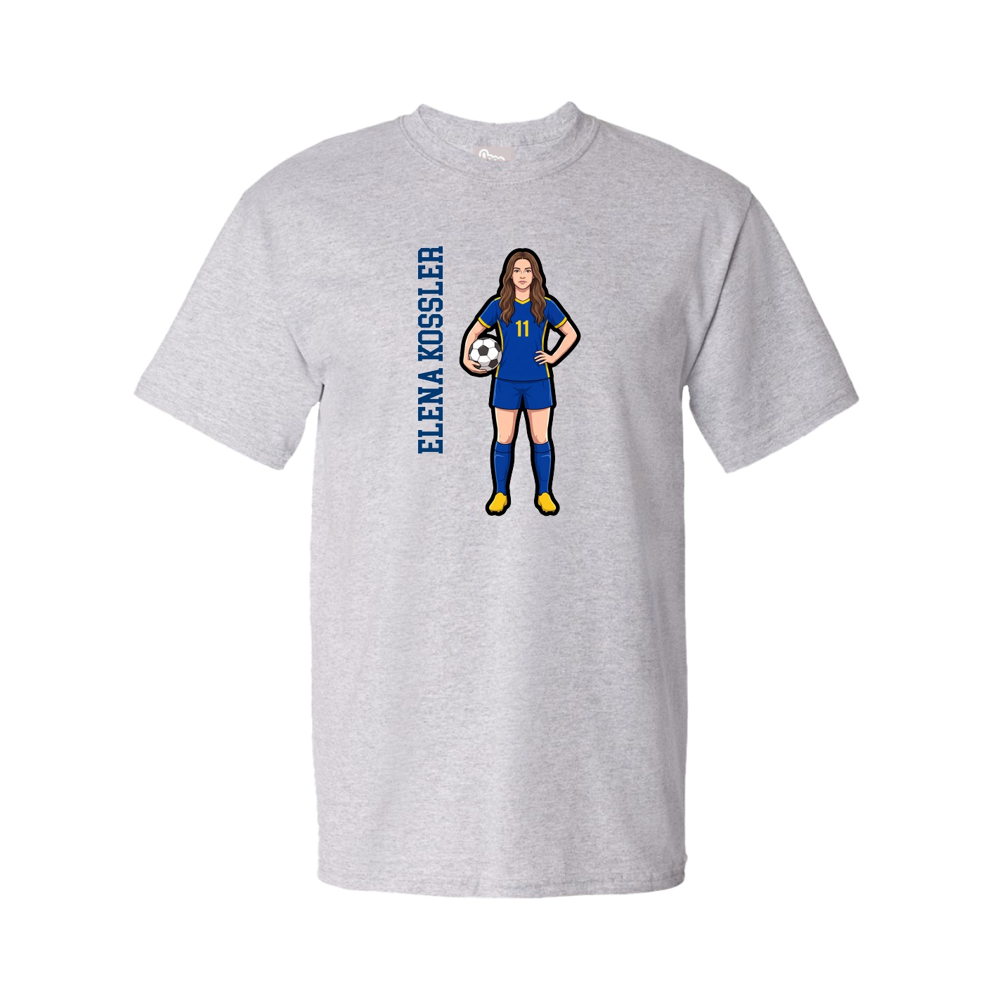 Tee — Name Vertical in Grey