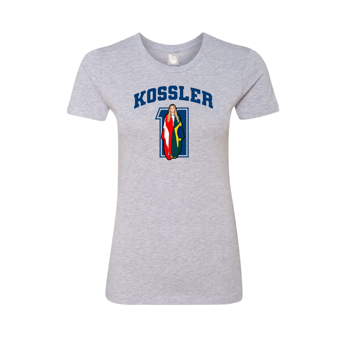 Fitted Women's Tee — Number in Grey