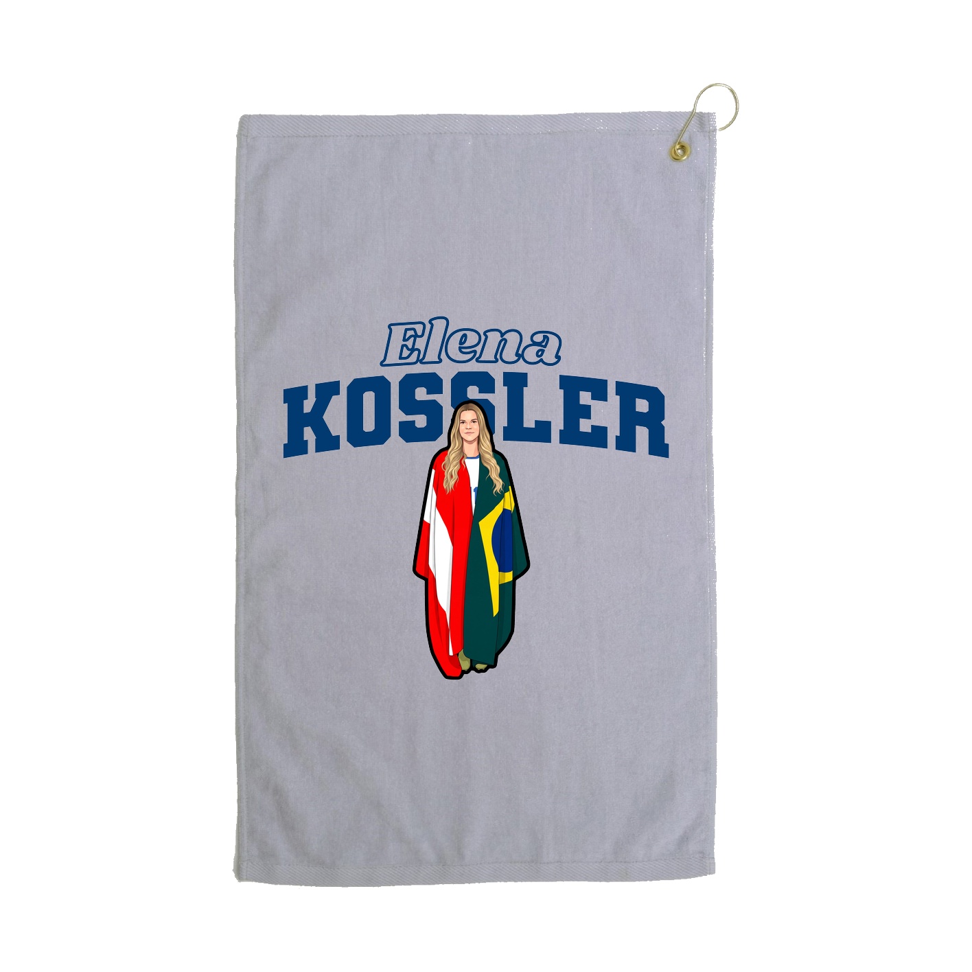 Golf Towel — Name Arch in Grey