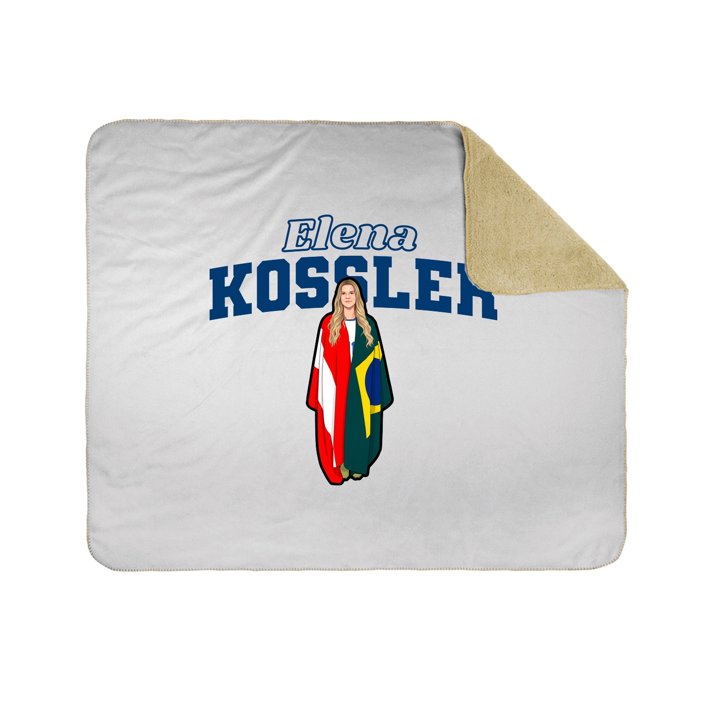 Throw Blanket — Name Arch in White