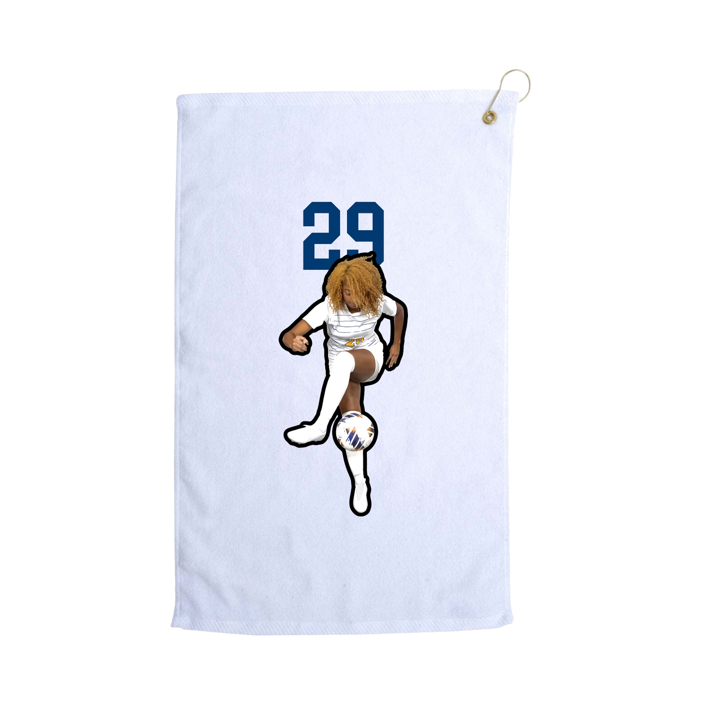 Golf Towel — Number Top in White