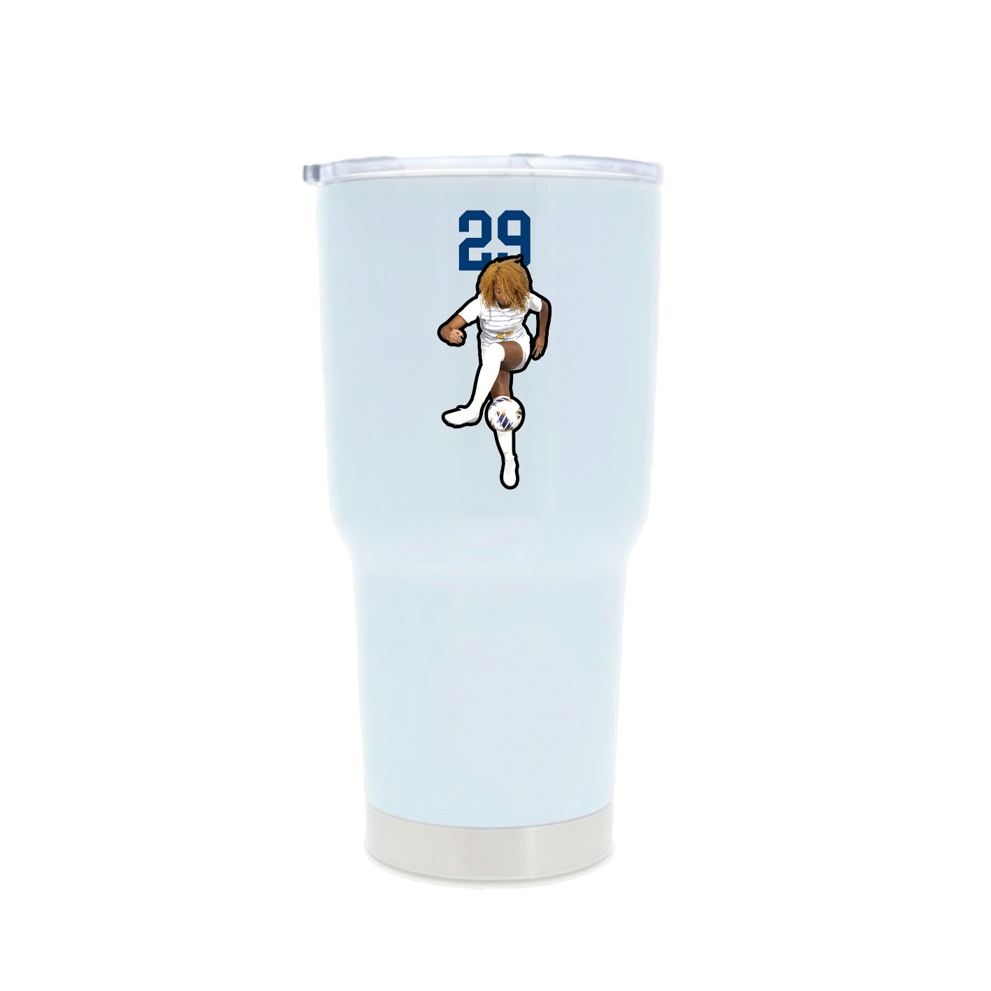 30oz Stainless Steel Tumbler — Number Top in White