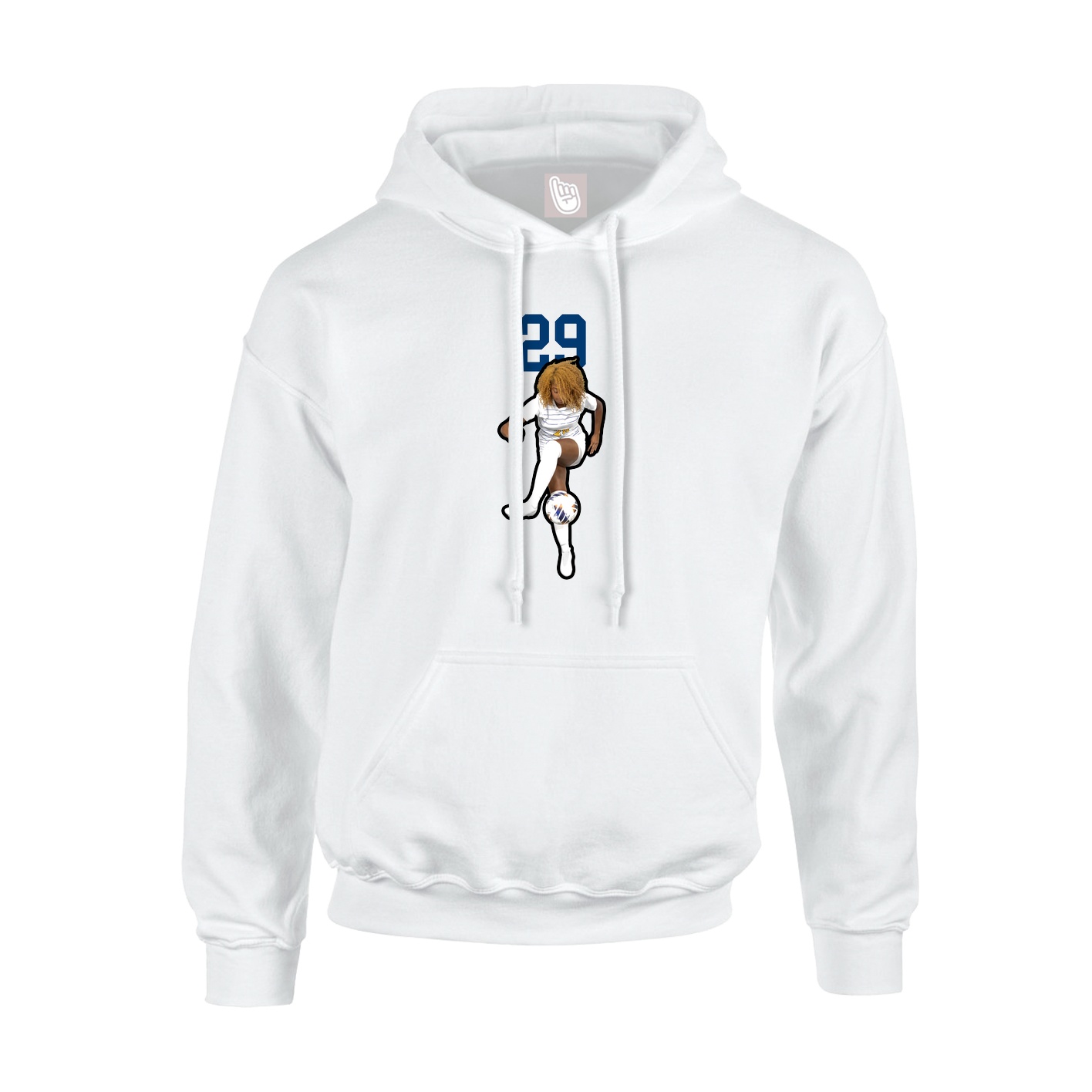 Hoodie — Number Top in White
