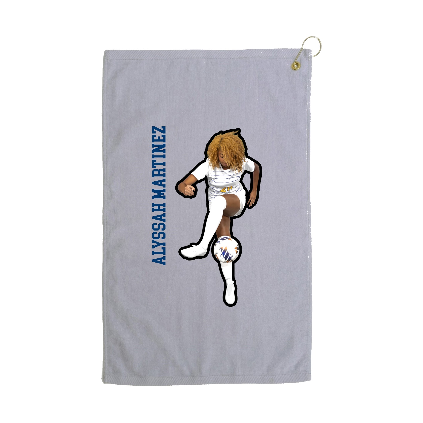 Golf Towel — Name Vertical in Grey