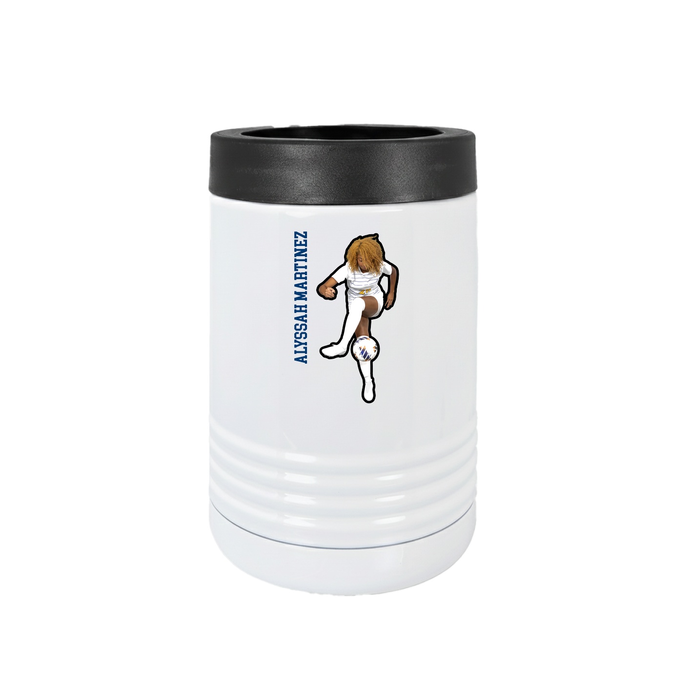 Beverage Holder — Name Vertical in White