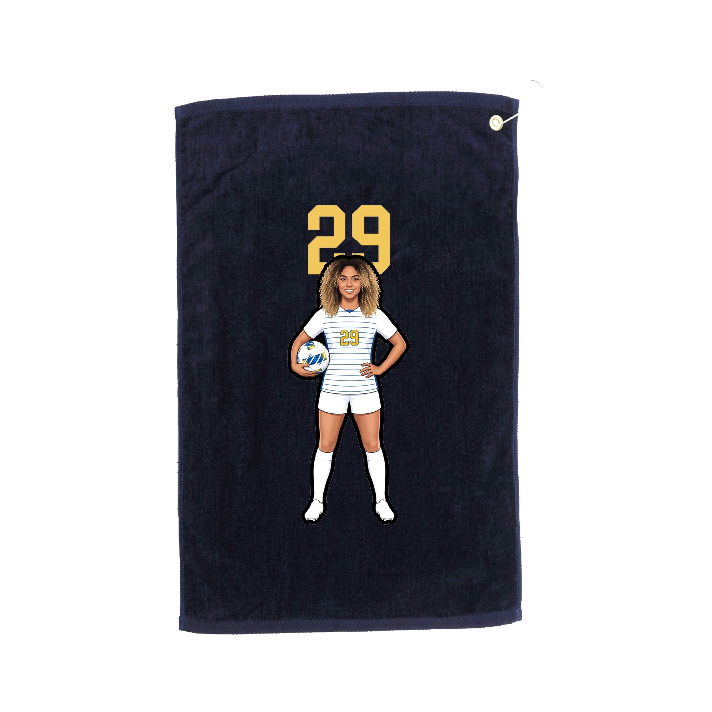Golf Towel — Number Top in Navy