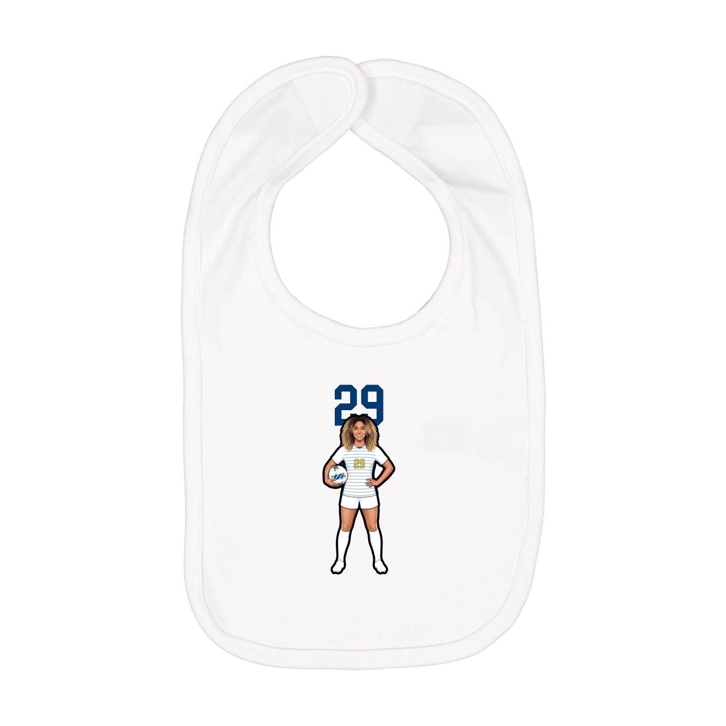 Infant Bib — Number Top in White