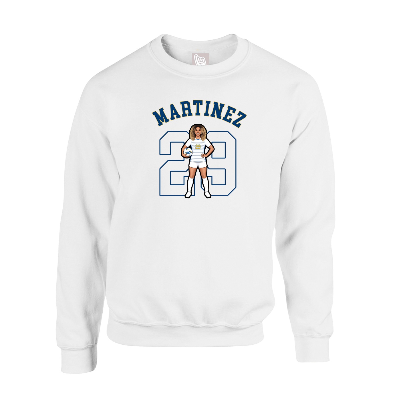 Fleece Crew — Shirsey Arch in White
