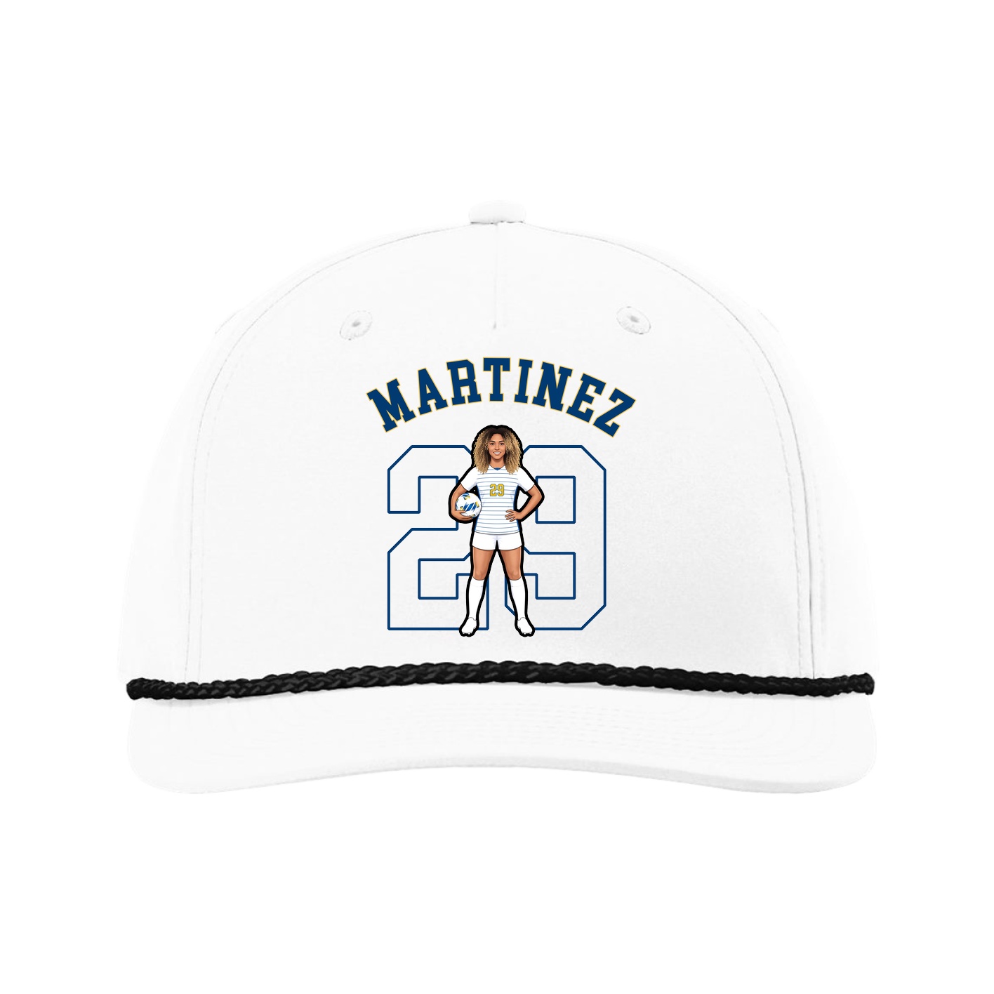 Five-Panel Classic Rope Cap — Shirsey Arch in White