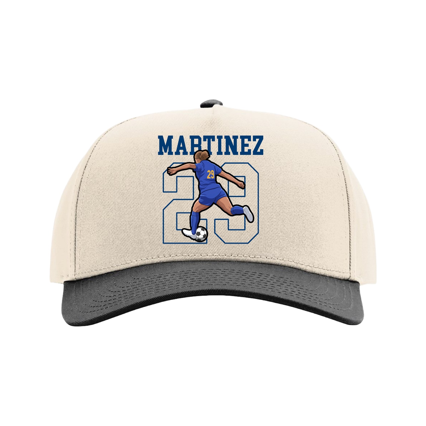 Full Fabric Five-Panel Champ Cap — Shirsey in Cream/Black