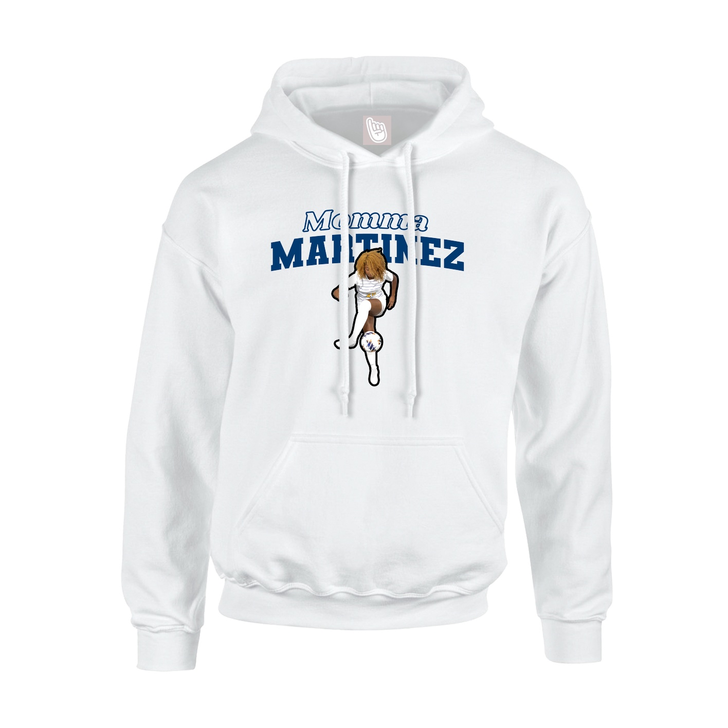 Youth Hoodie — Mothers Day Block in White