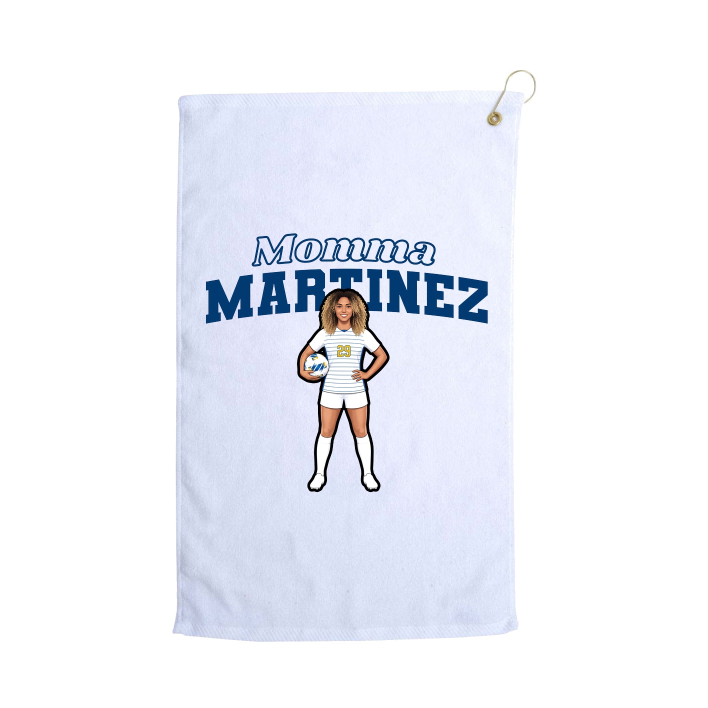 Golf Towel — Mothers Day Block in White
