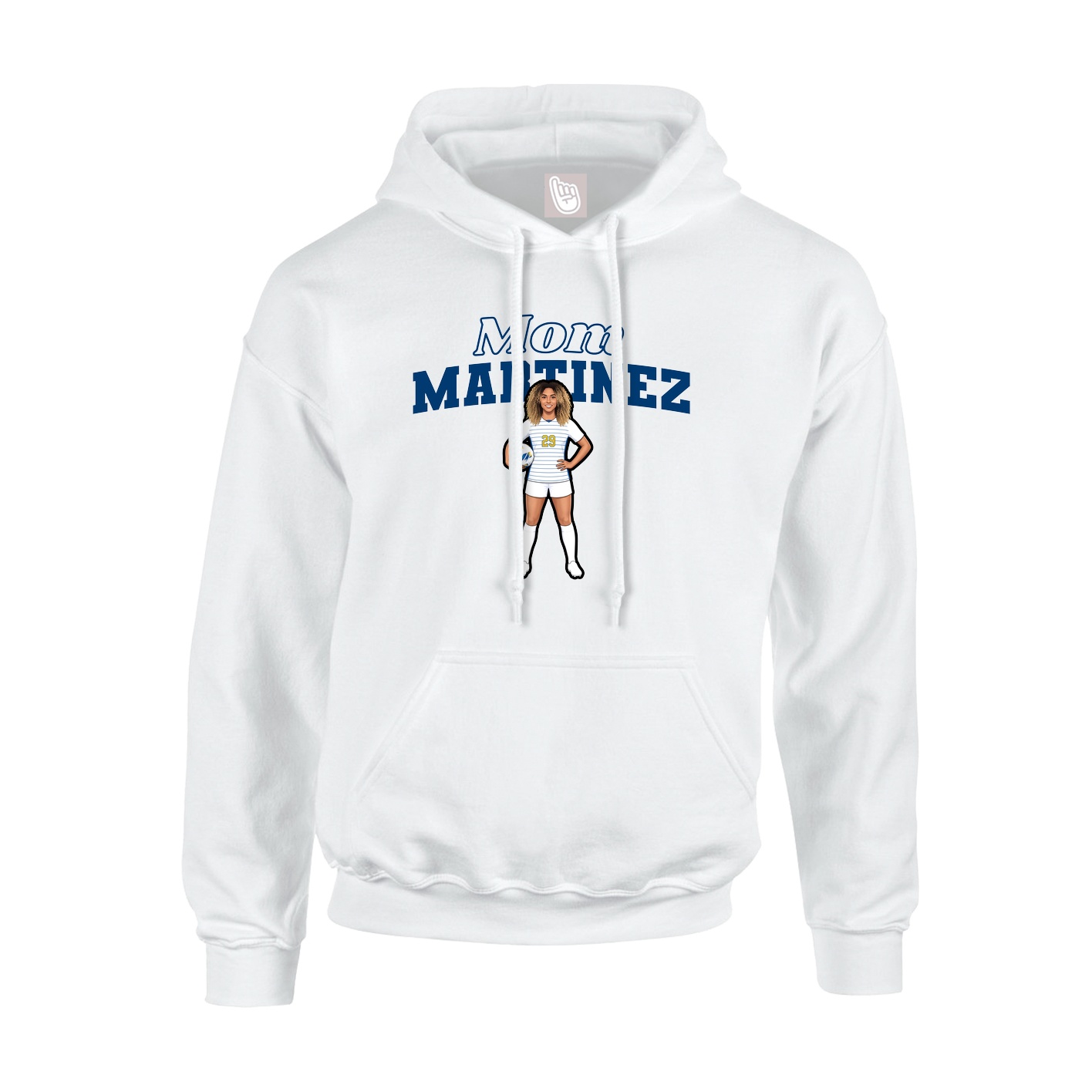 Youth Hoodie — Mothers Day Block in White