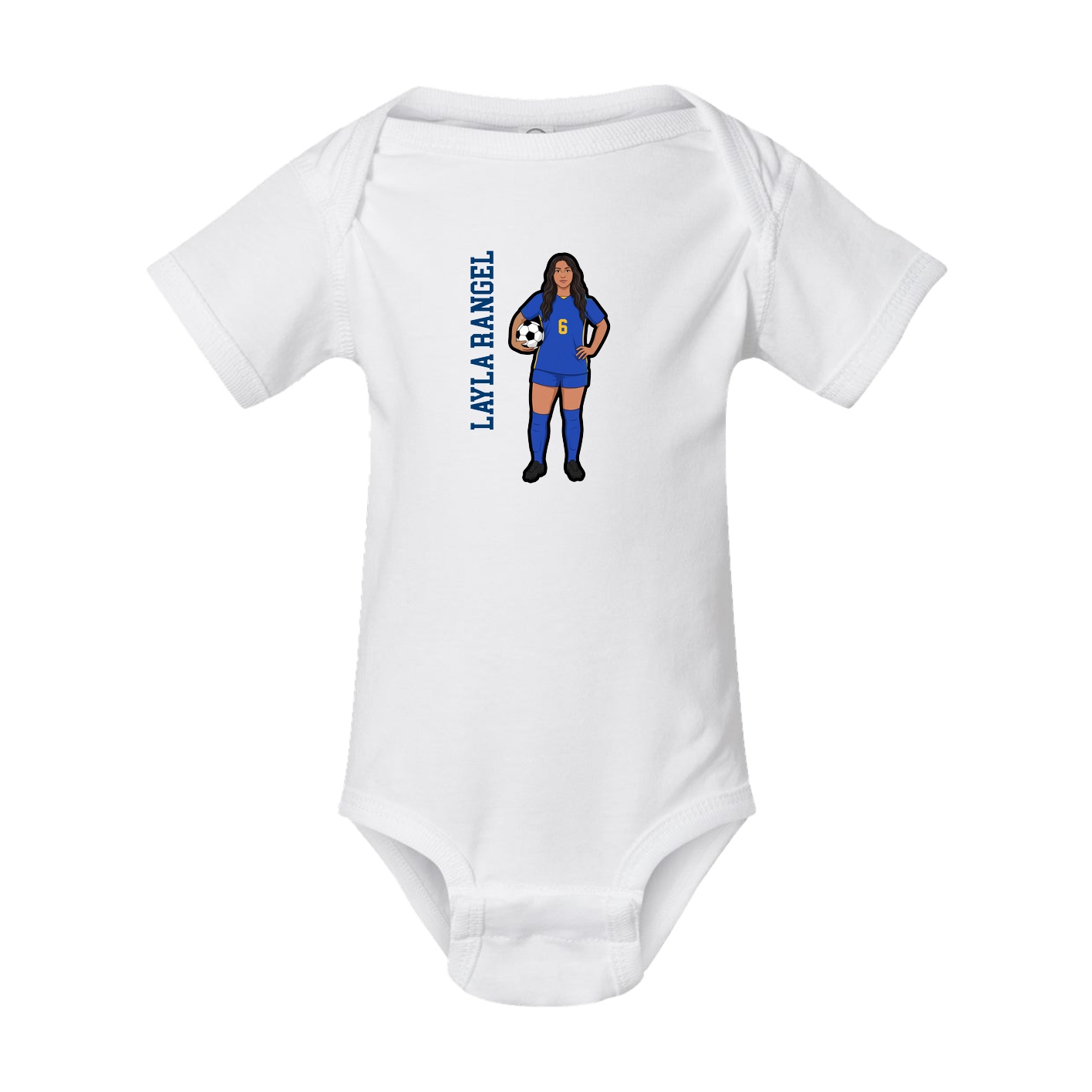 Baby Onesie — Name Vertical in White