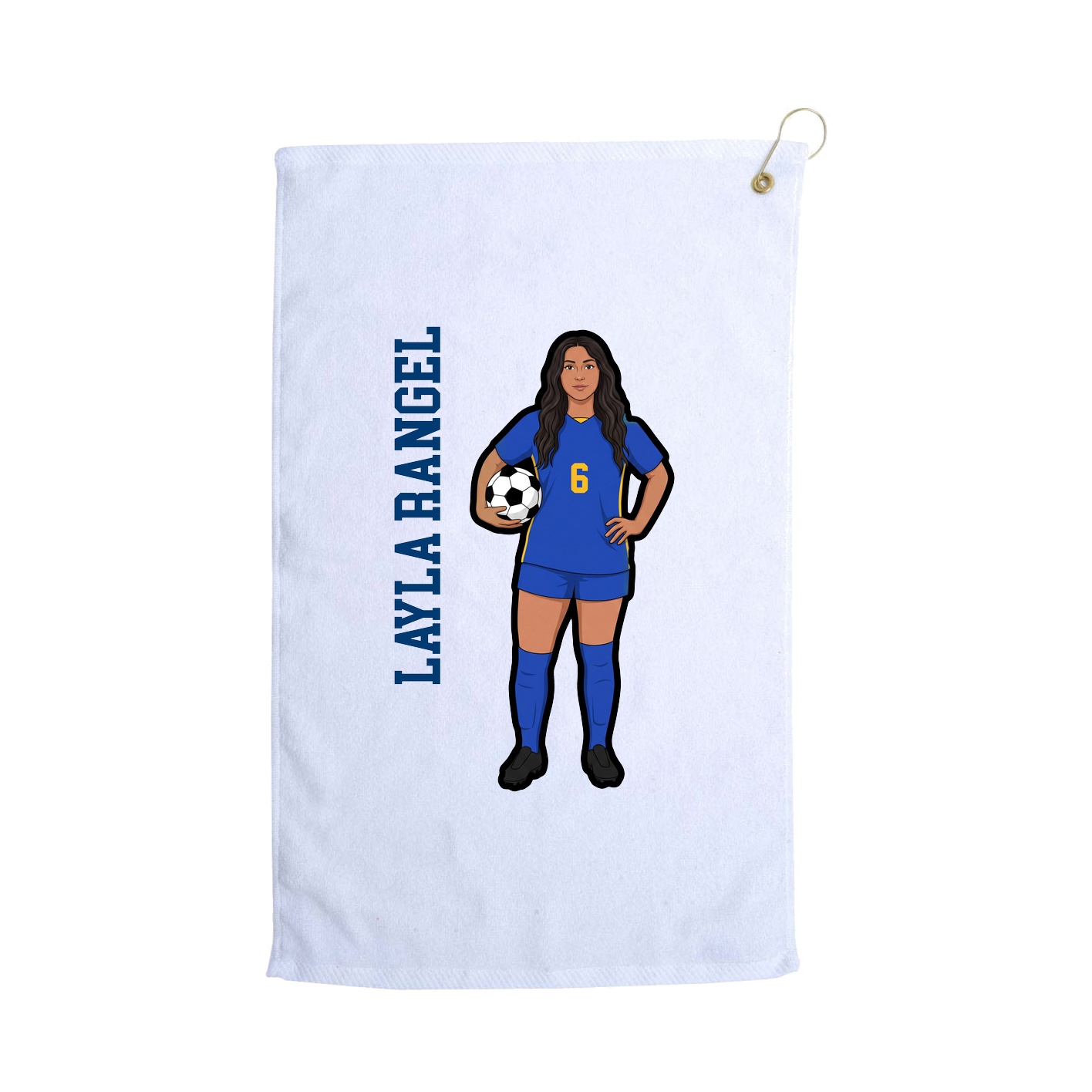 Golf Towel — Name Vertical in White