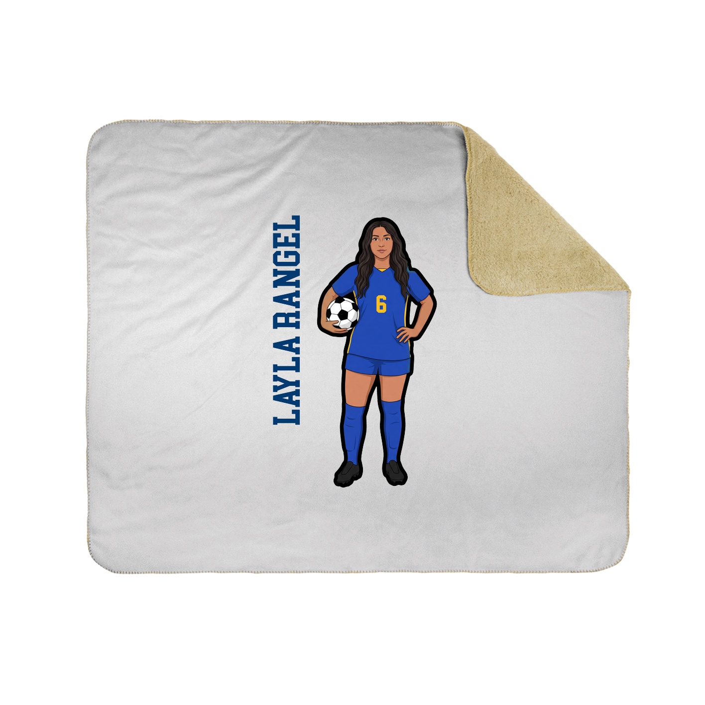 Throw Blanket — Name Vertical in White