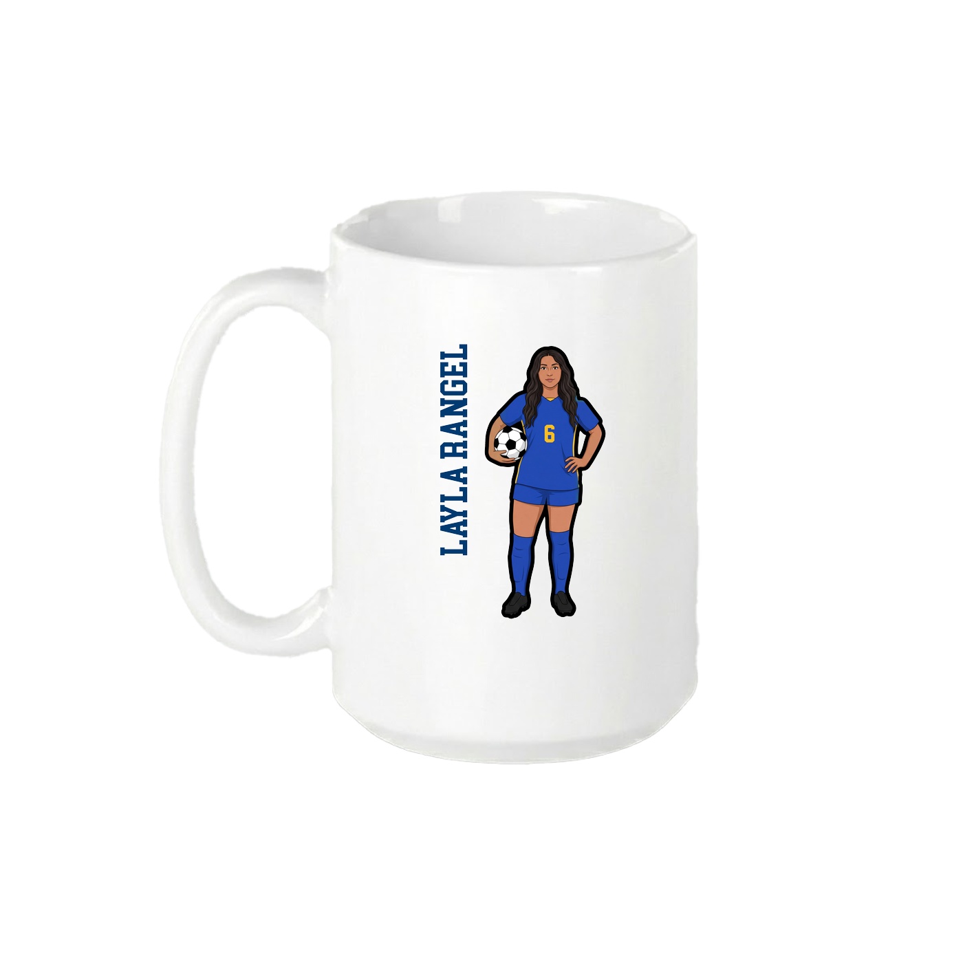 15oz Coffee Mug — Name Vertical in White