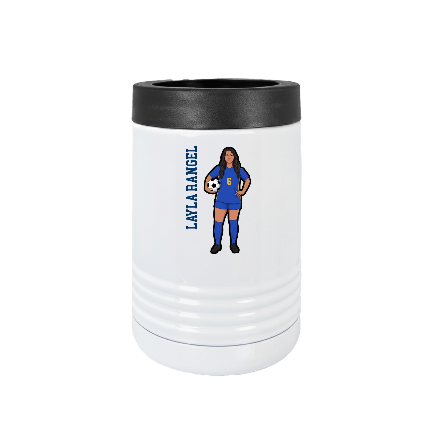 Beverage Holder — Name Vertical in White