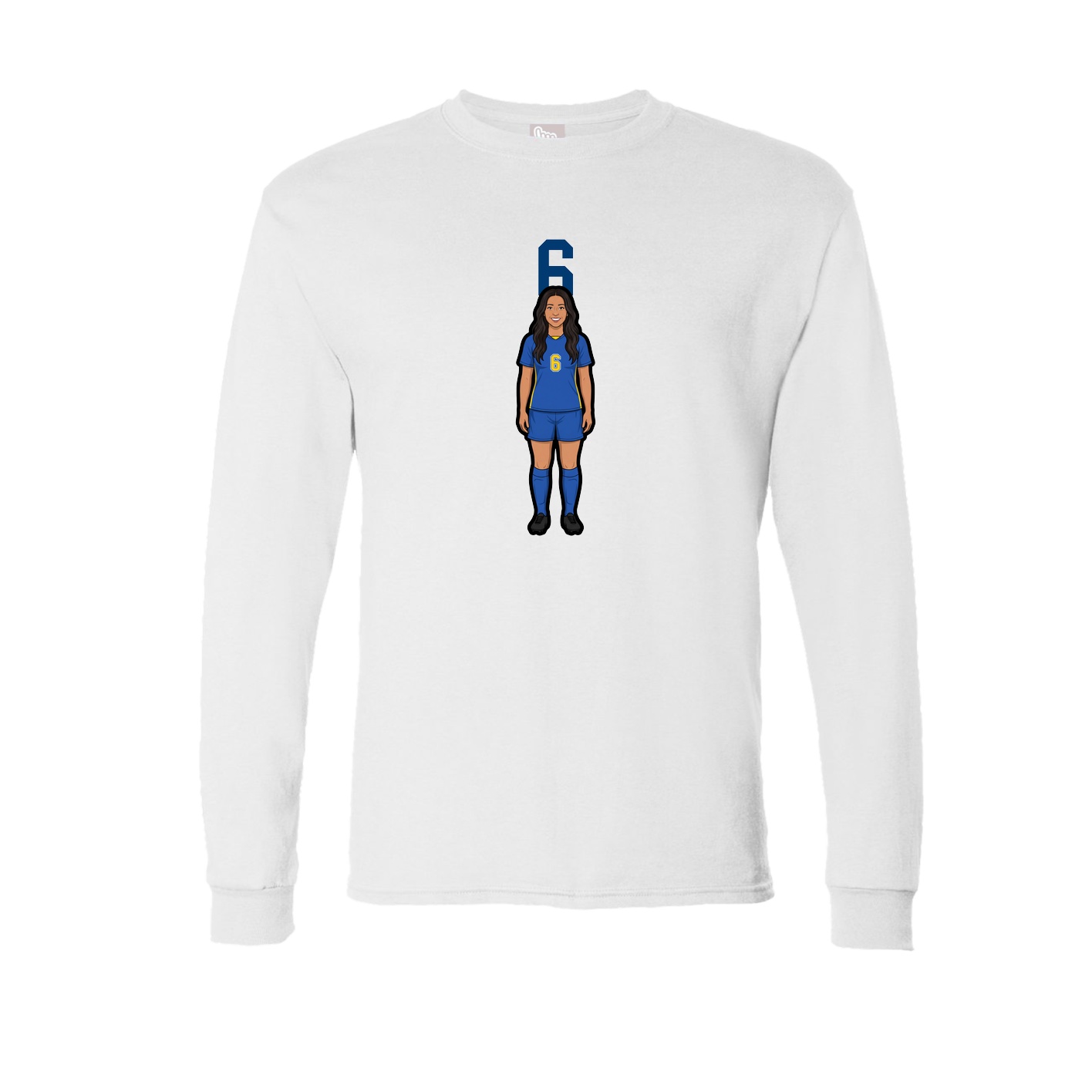 Long Sleeve Tee — Number Top in White