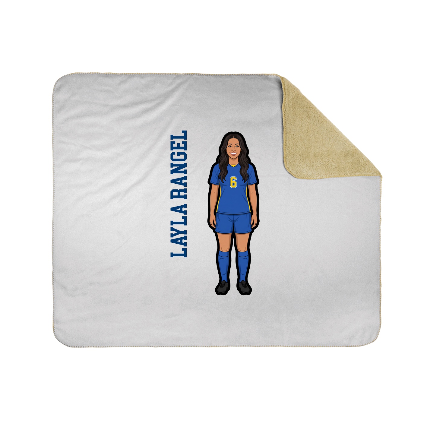 Throw Blanket — Name Vertical in White