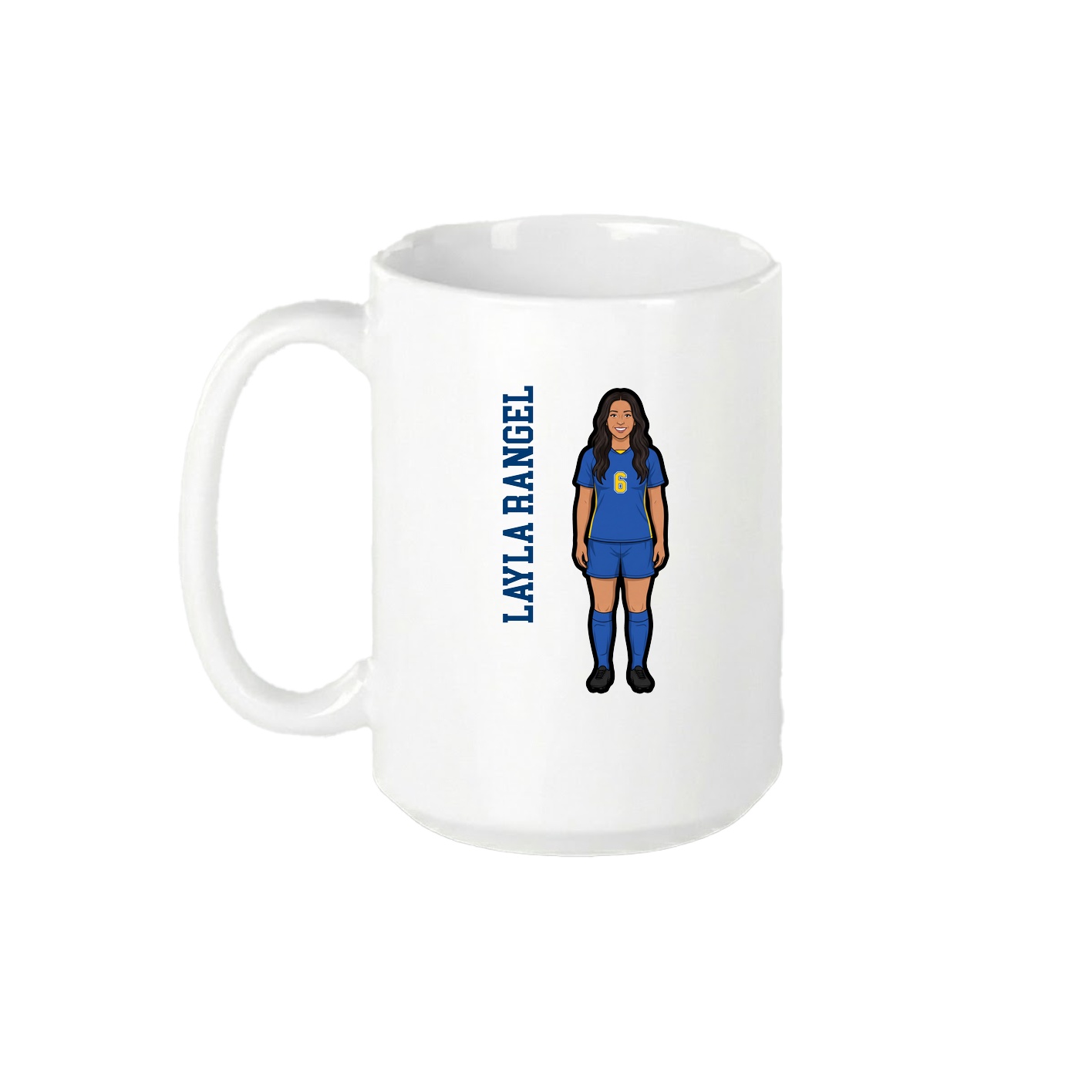 15oz Coffee Mug — Name Vertical in White