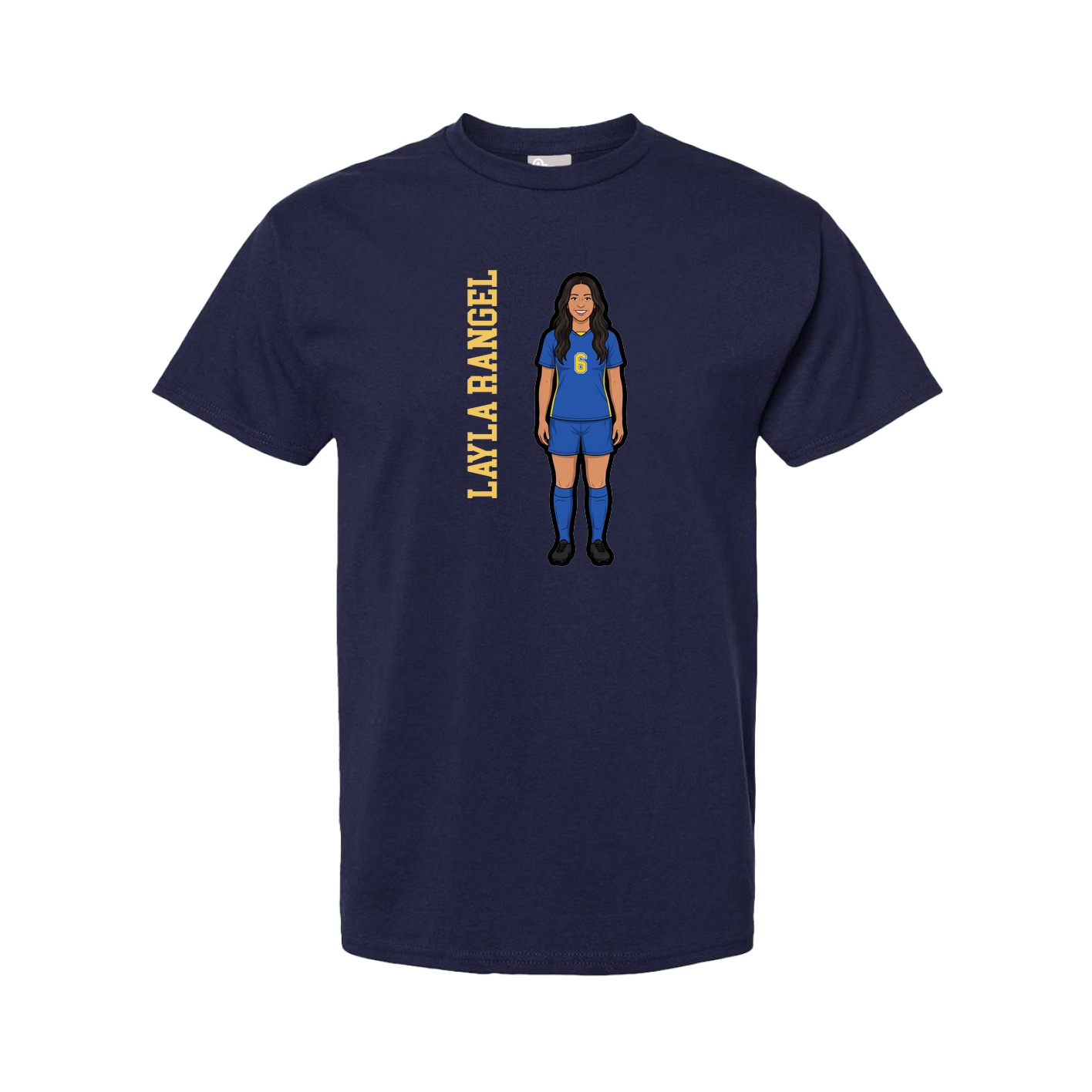 Youth Tee — Name Vertical in Navy