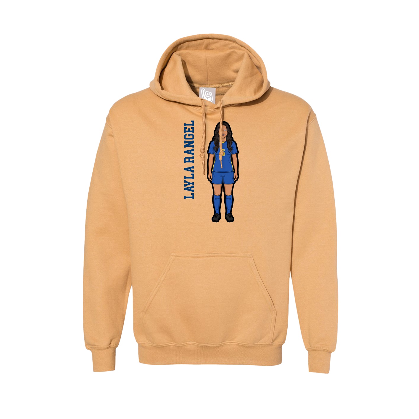 Hoodie — Name Vertical in Vegas Gold