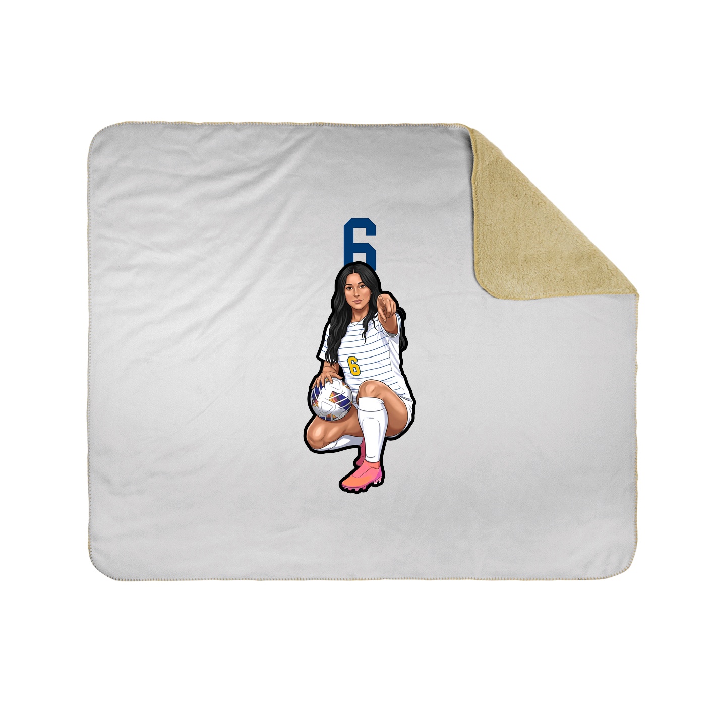 Throw Blanket — Number Top in White