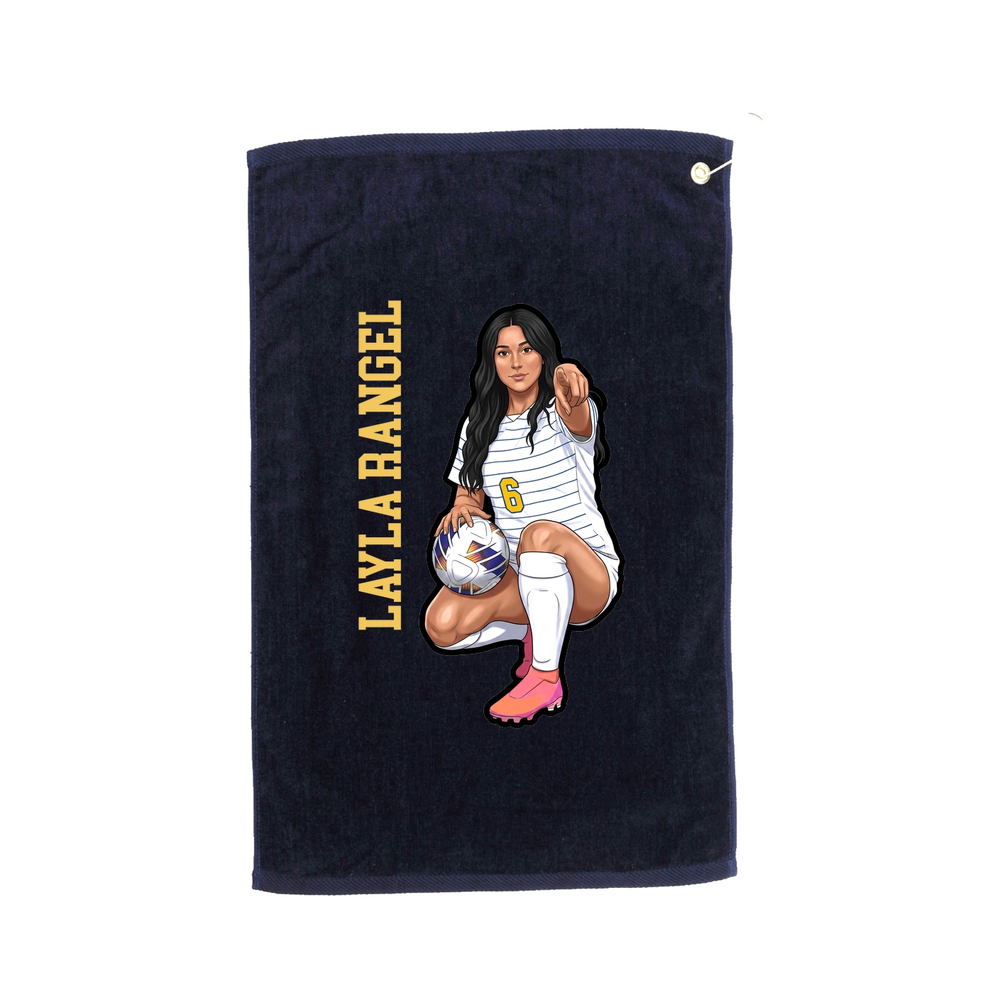 Golf Towel — Name Vertical in Navy