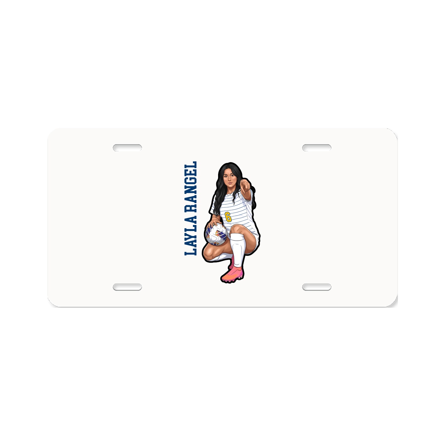 License Plate — Name Vertical in Classic