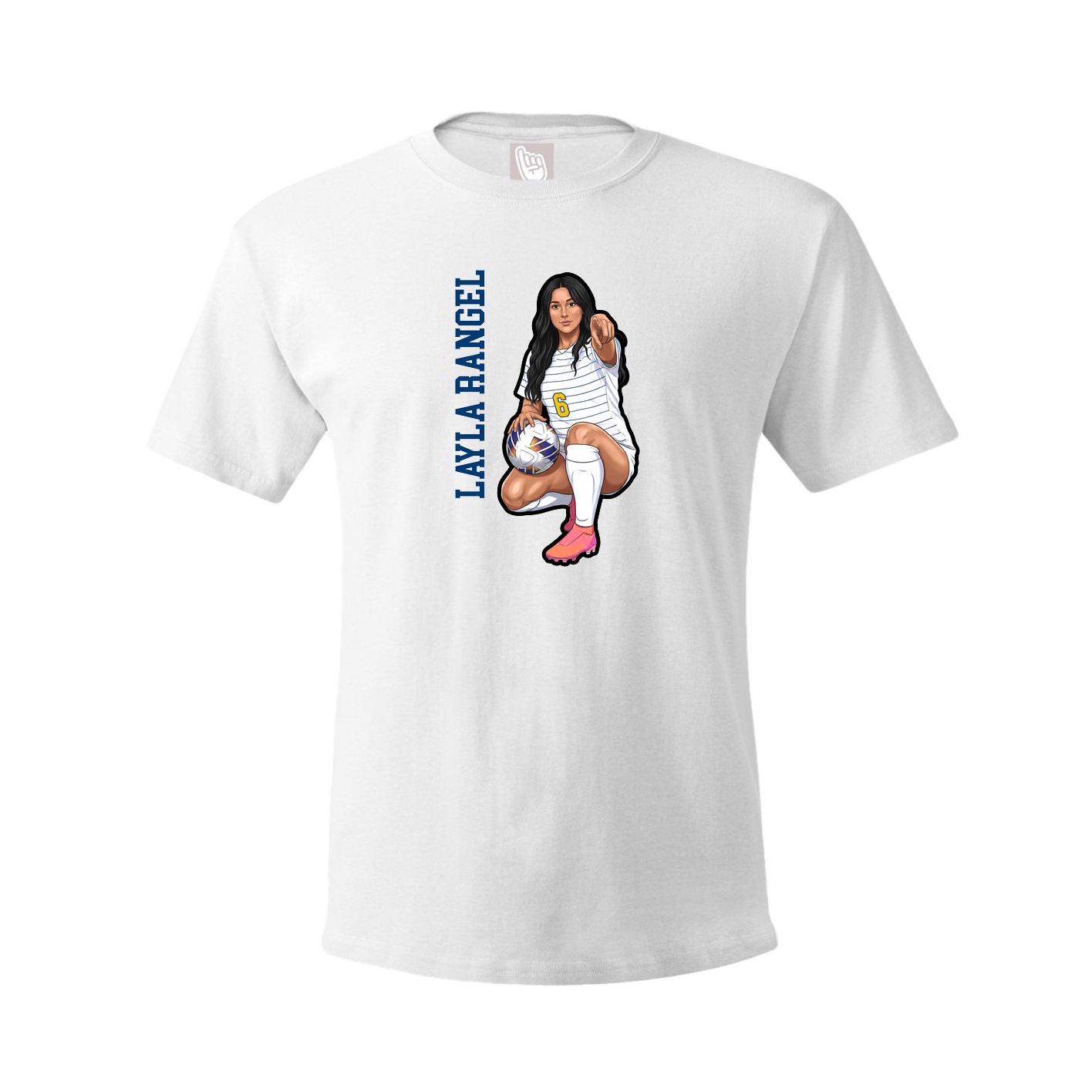 Tee — Name Vertical in White
