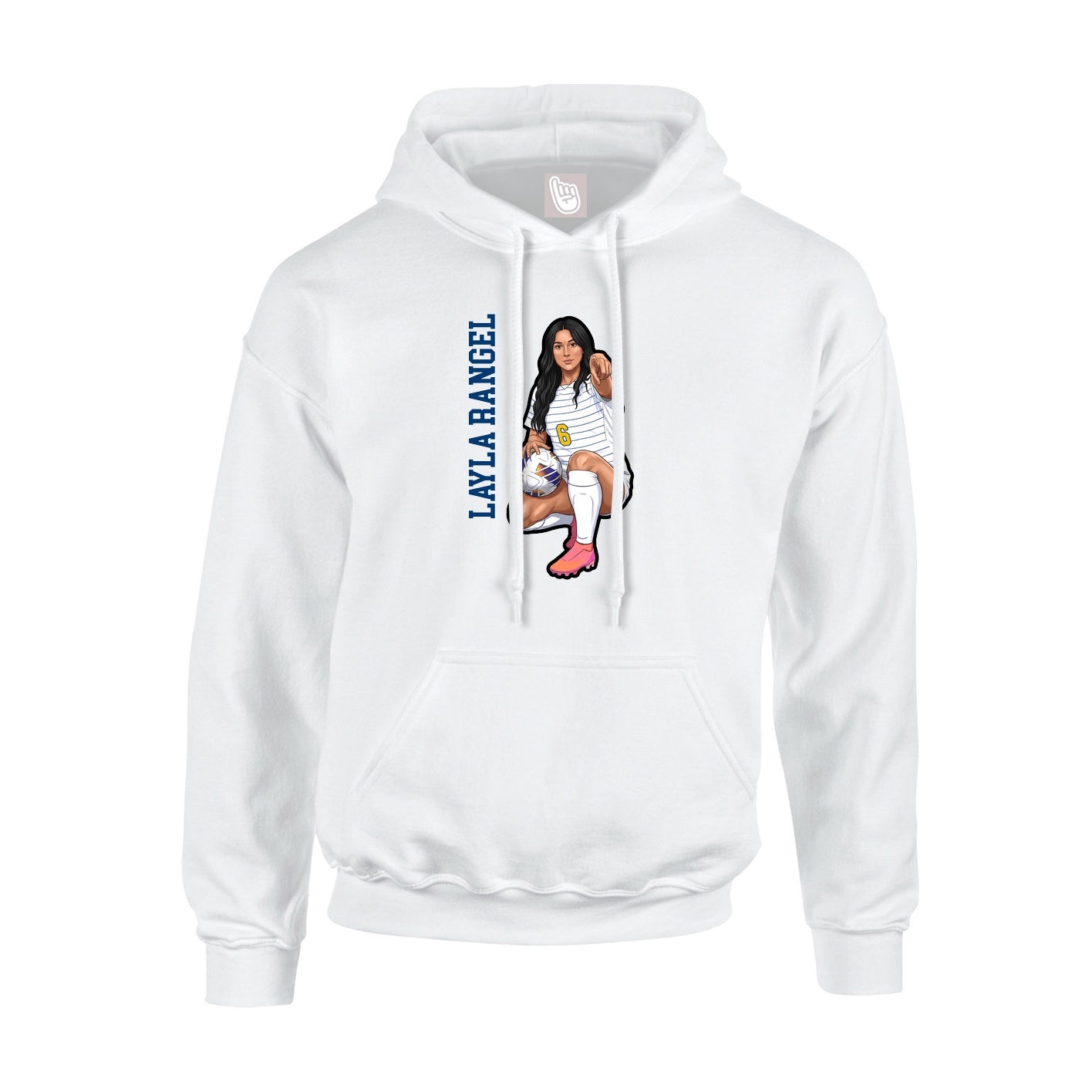 Youth Hoodie — Name Vertical in White