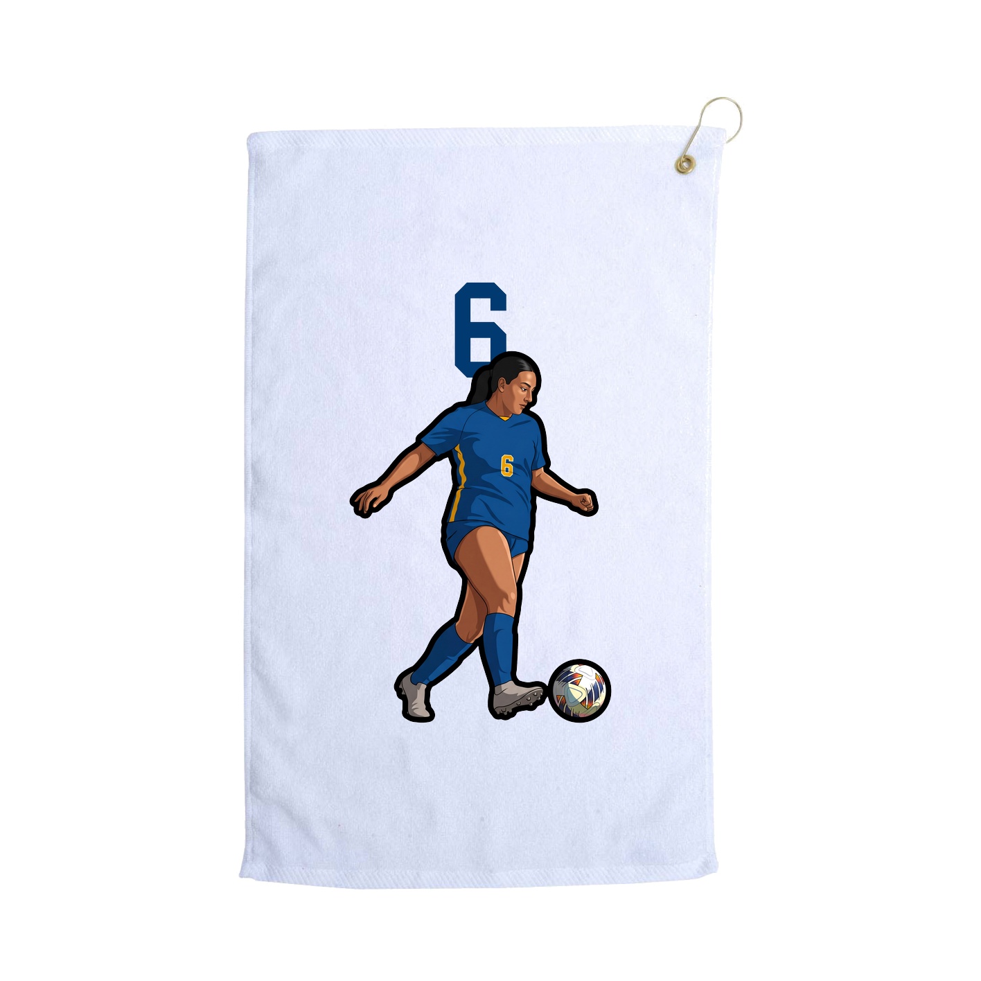 Golf Towel — Number Top in White