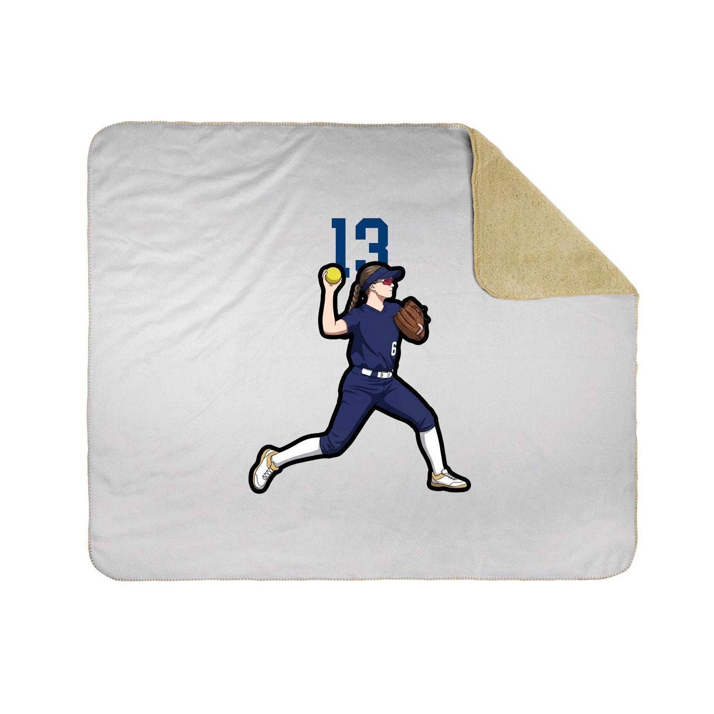 Throw Blanket — Number Top in White