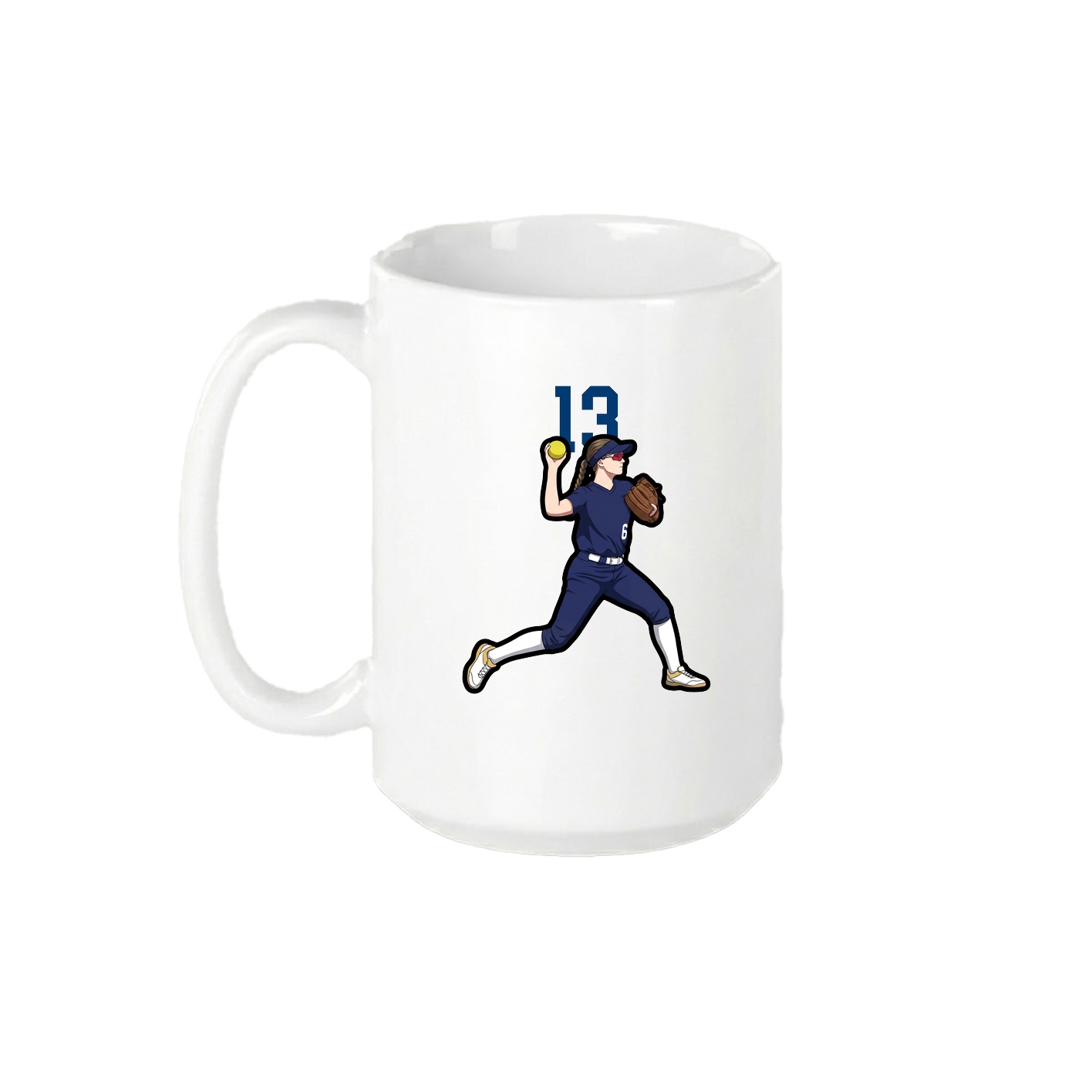 15oz Coffee Mug — Number Top in White