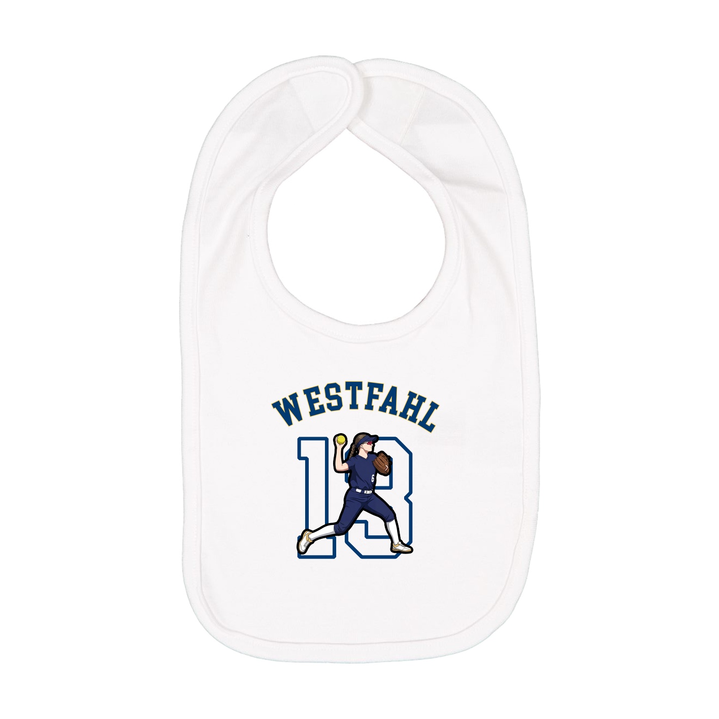 Infant Bib — Shirsey Arch in White