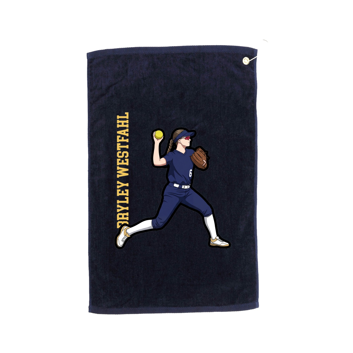Golf Towel — Name Vertical in Navy