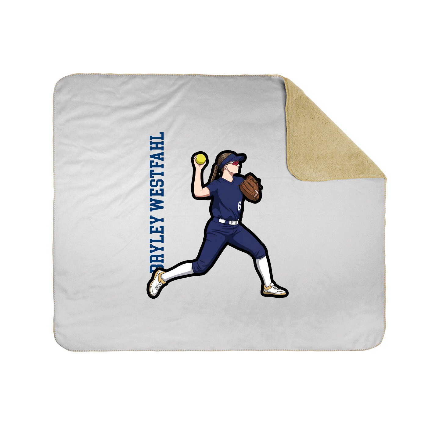 Throw Blanket — Name Vertical in White