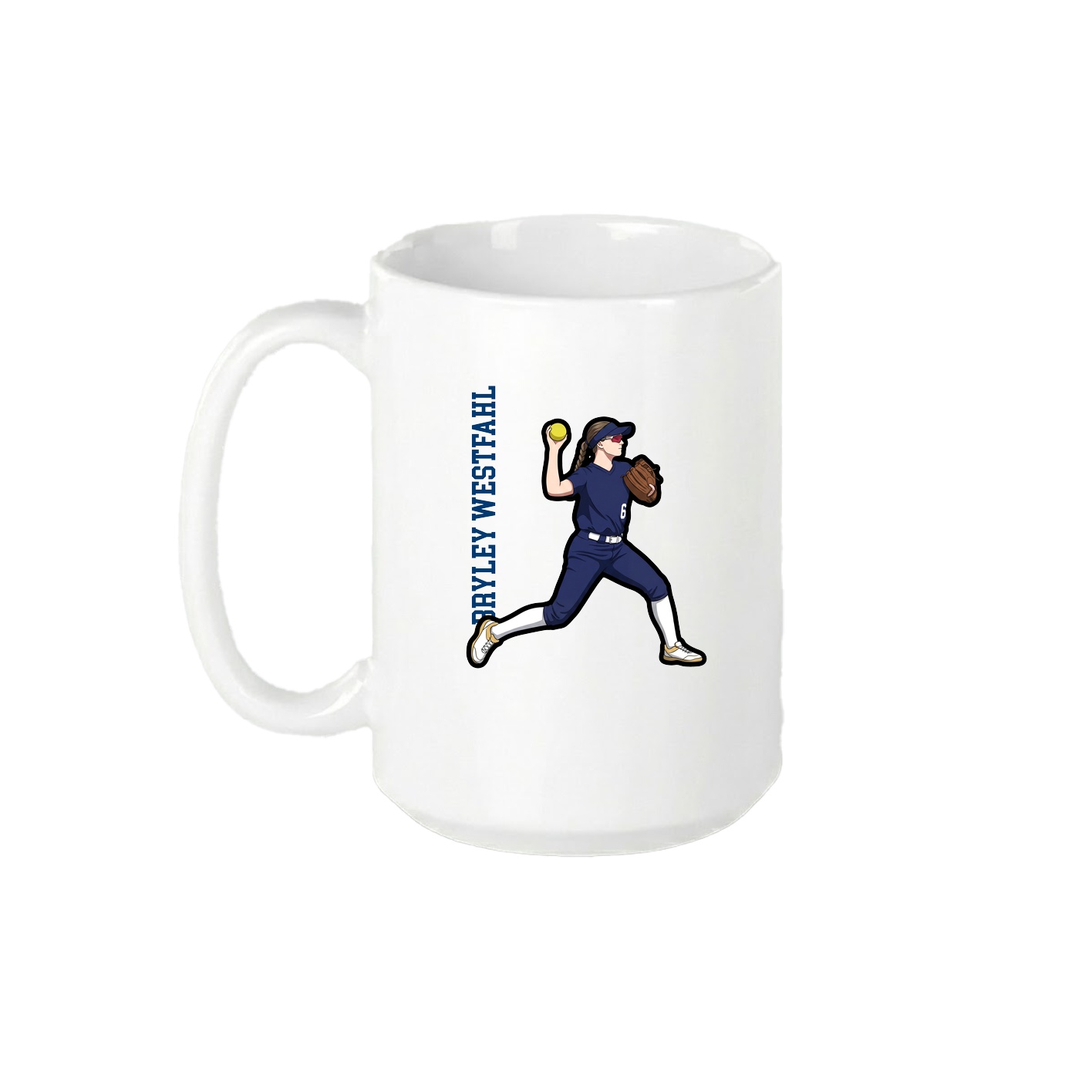 15oz Coffee Mug — Name Vertical in White