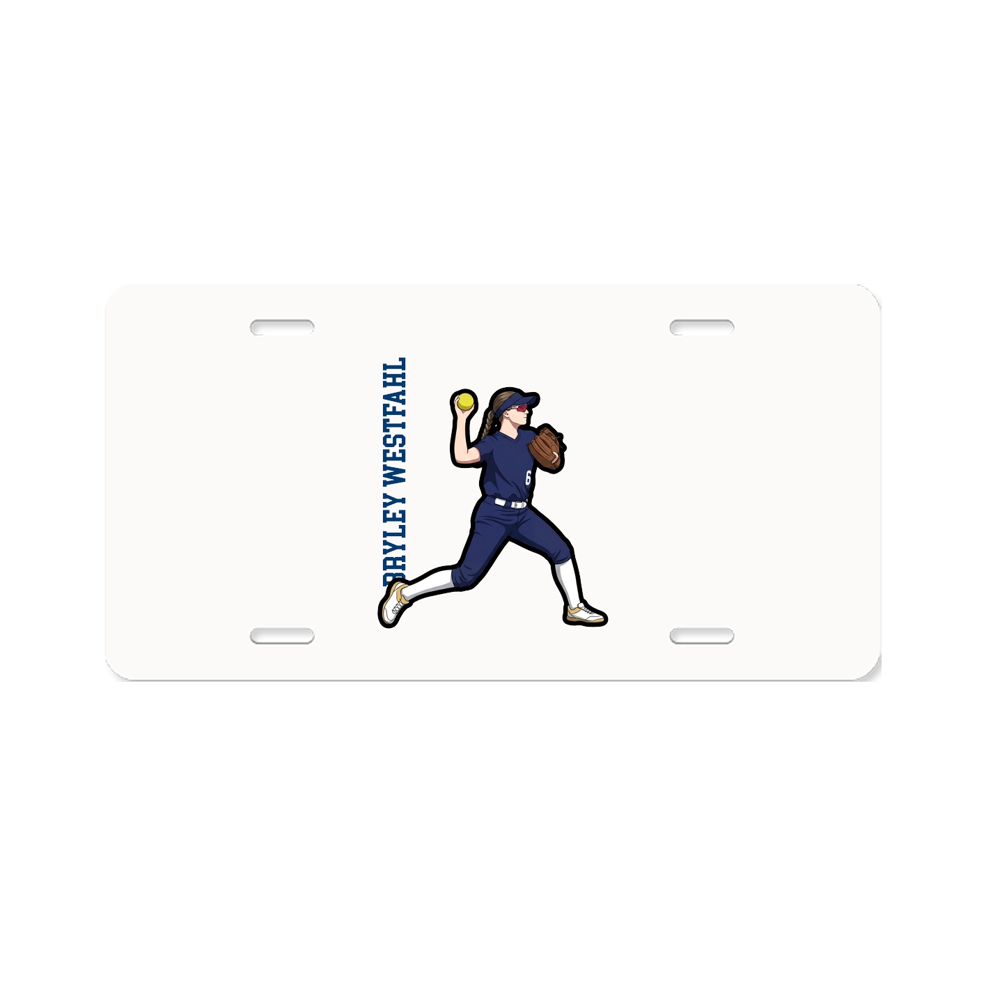 License Plate — Name Vertical in Classic