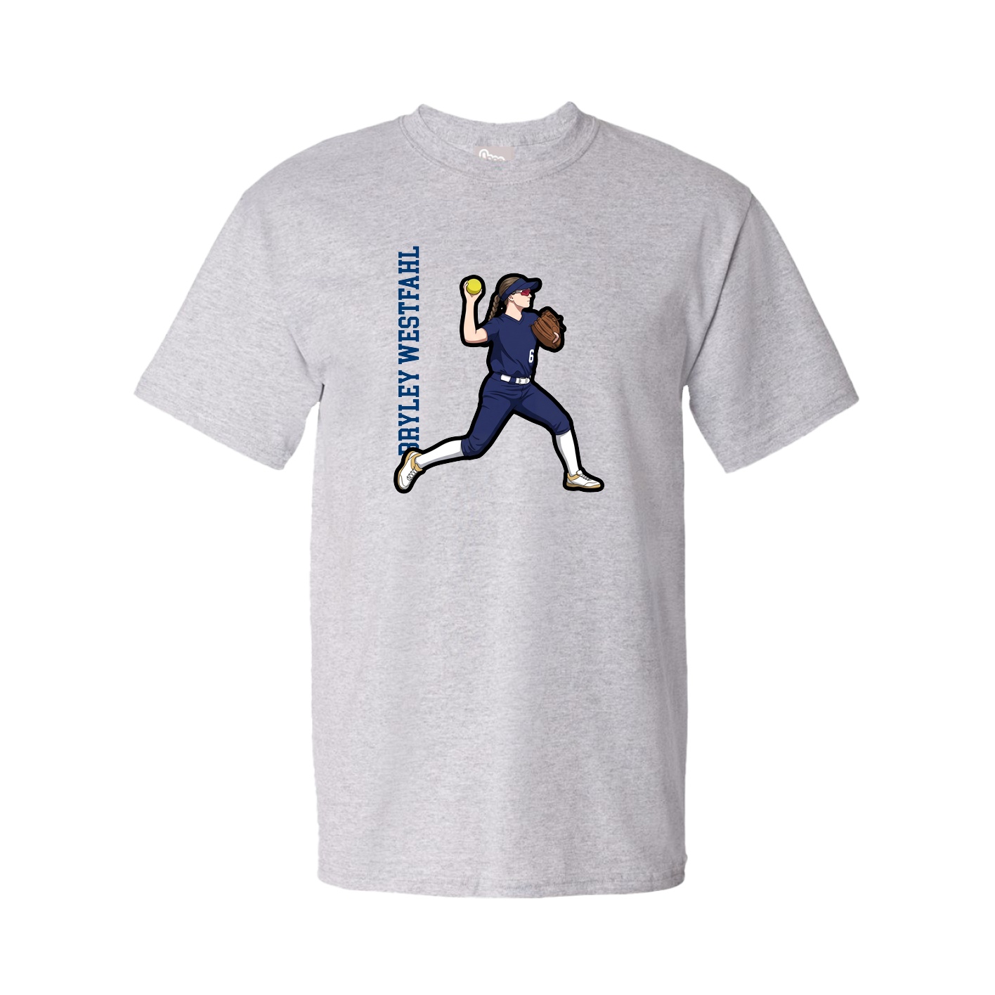 Youth Tee — Name Vertical in Grey
