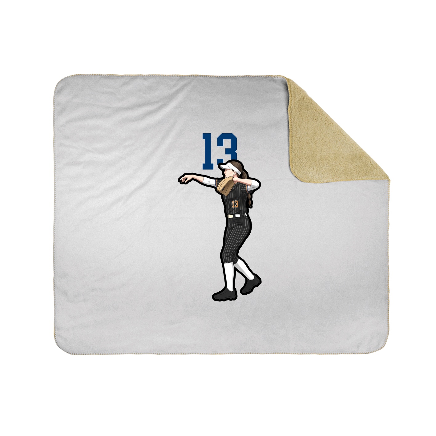 Throw Blanket — Number Top in White