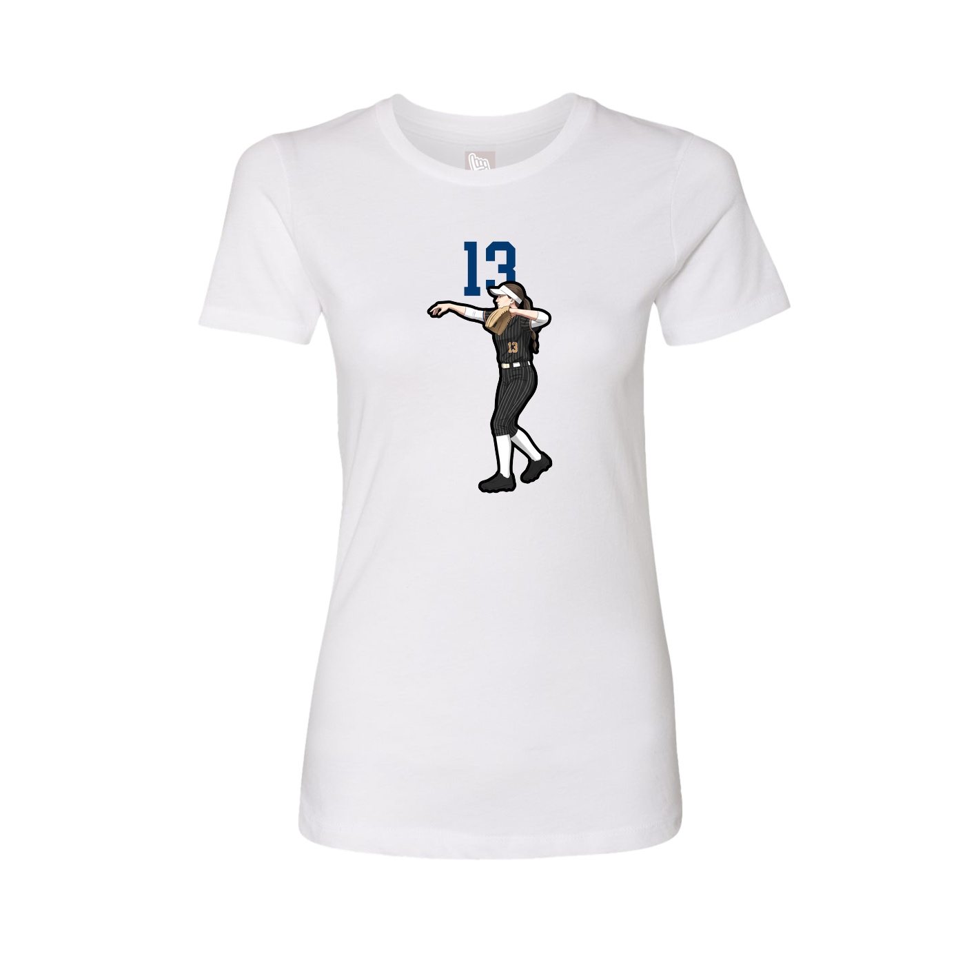 Womens Tee — Number Top in White