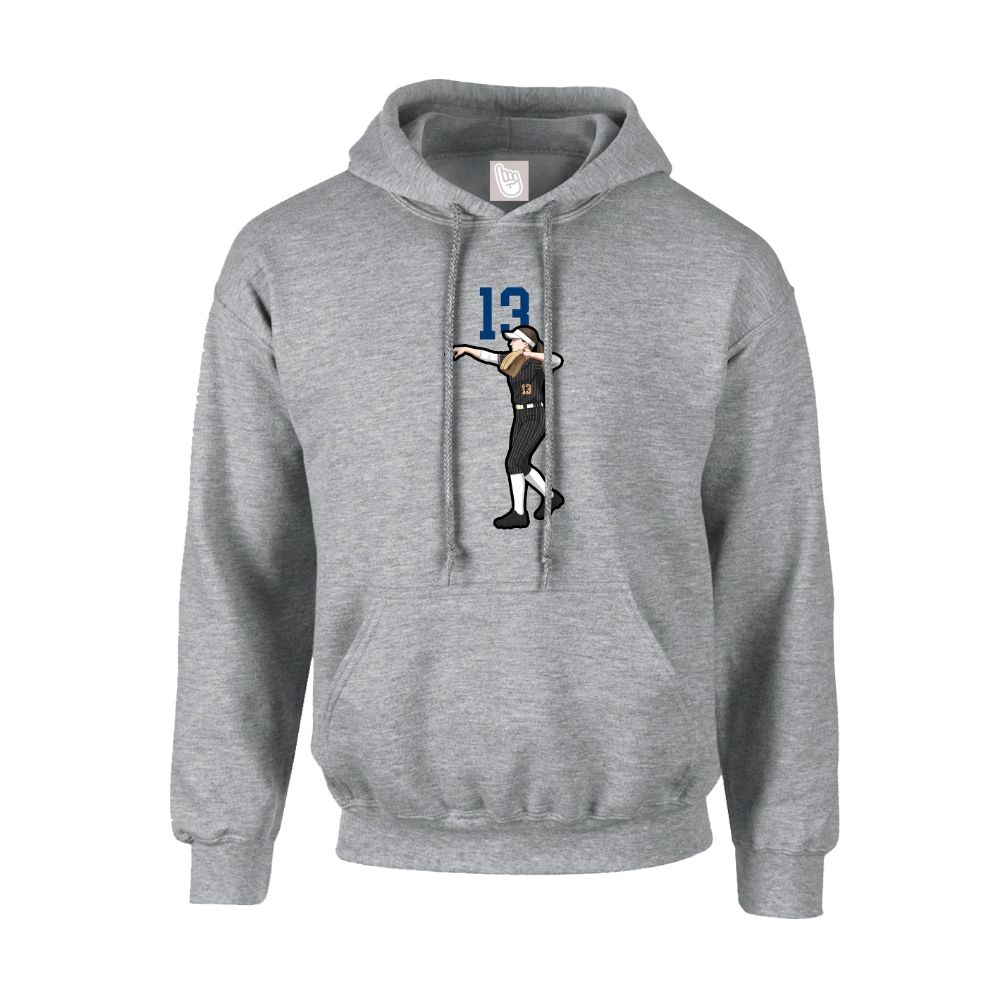 Youth Hoodie — Number Top in Grey