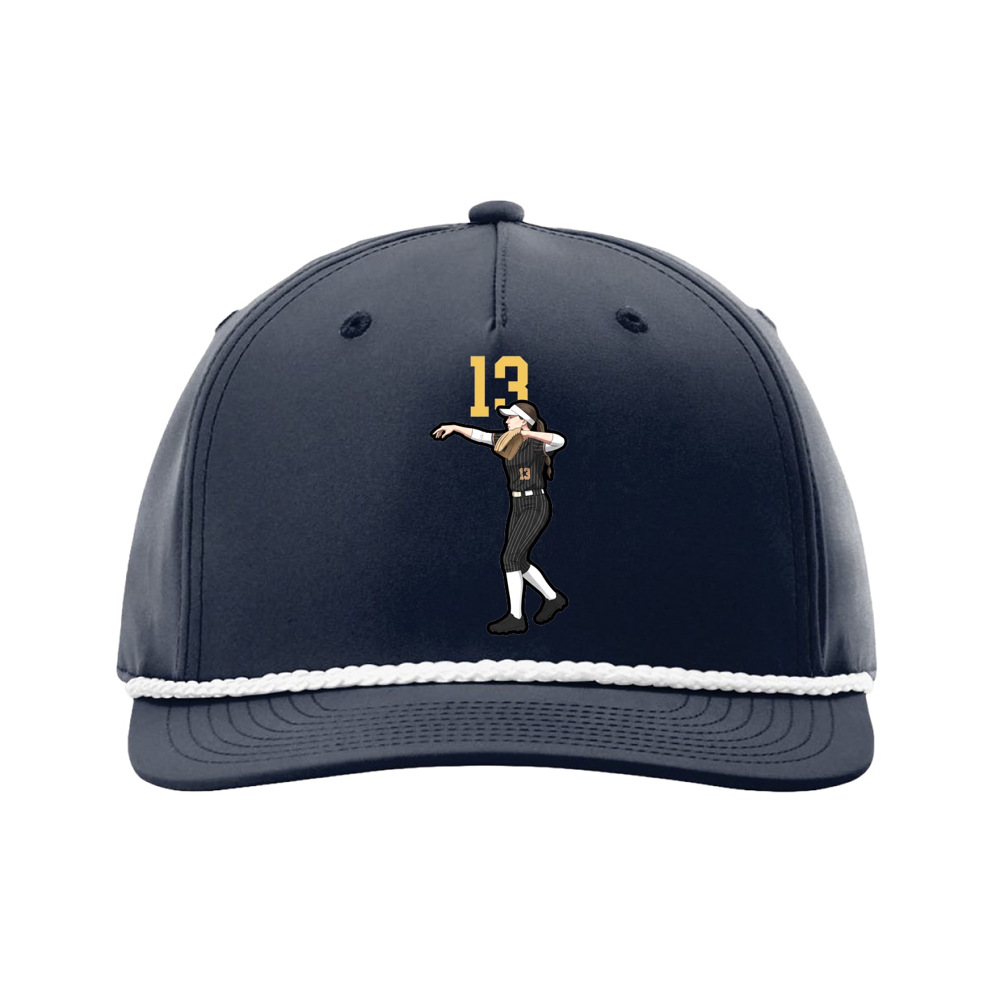 Five-Panel Classic Rope Cap — Number Top in Navy